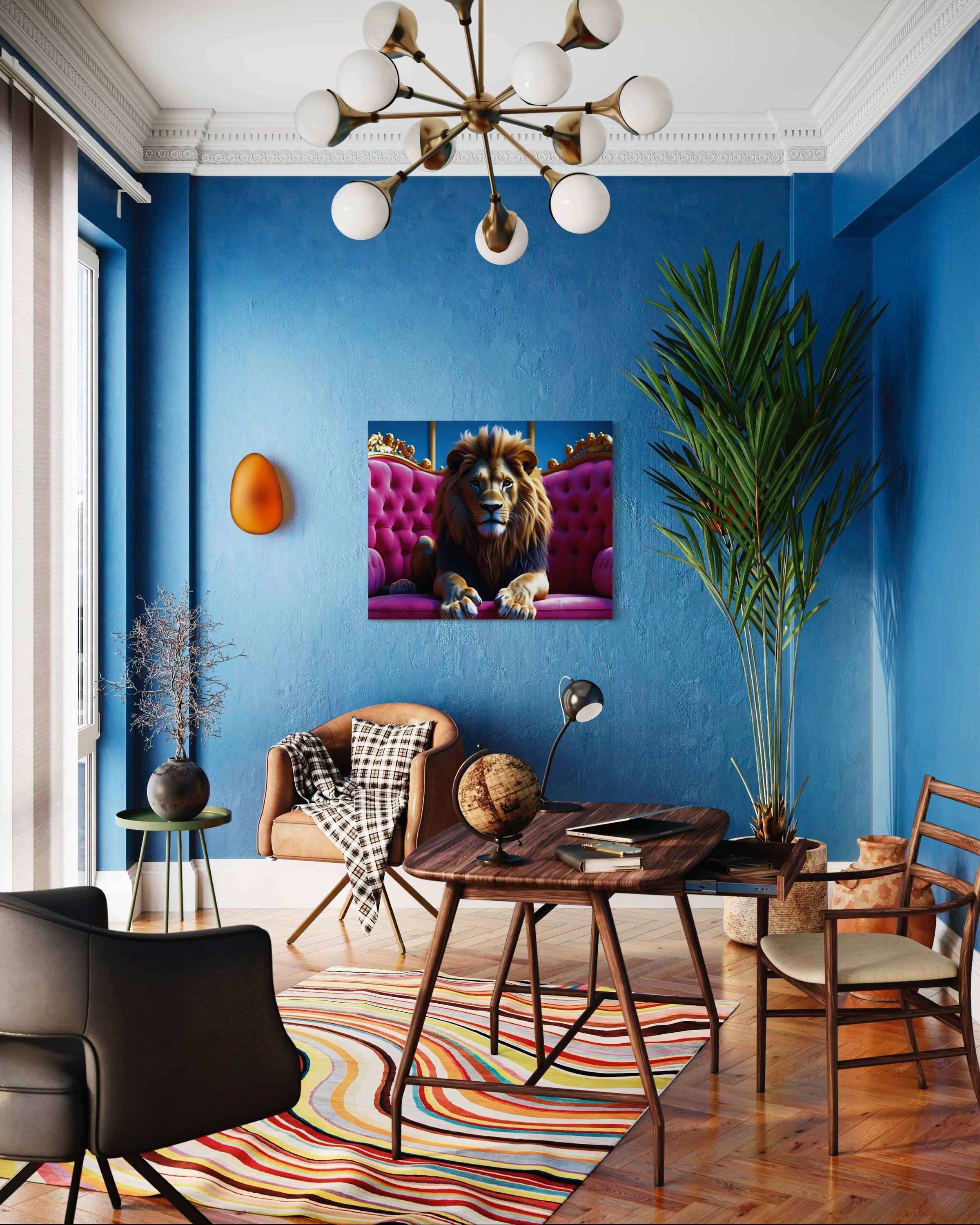 Lion in Luxury Museum Print