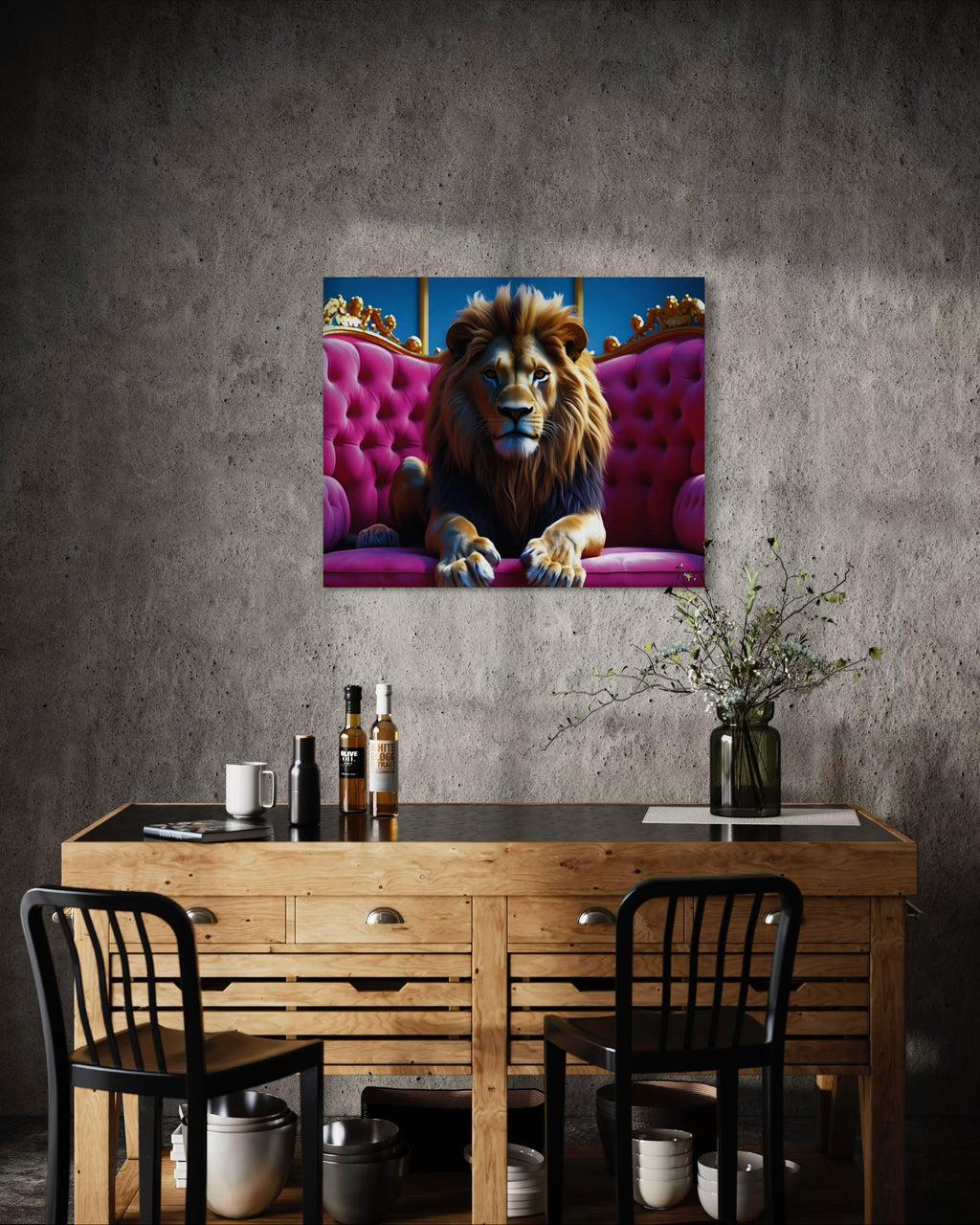 Lion in Luxury Museum Print