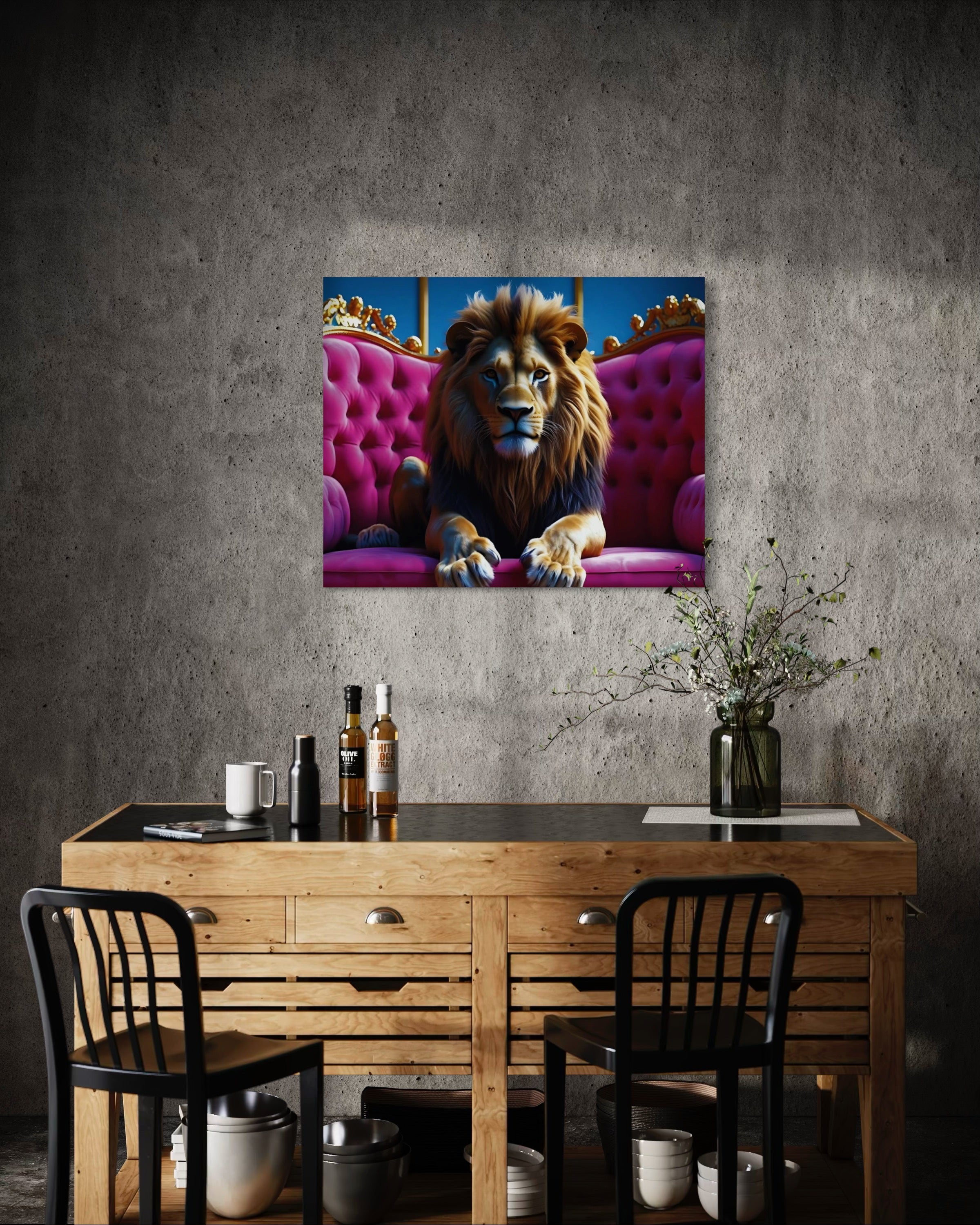 Lion in Luxury Museum Print