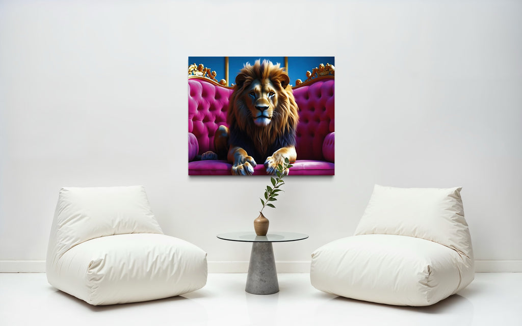 Lion in Luxury Museum Print
