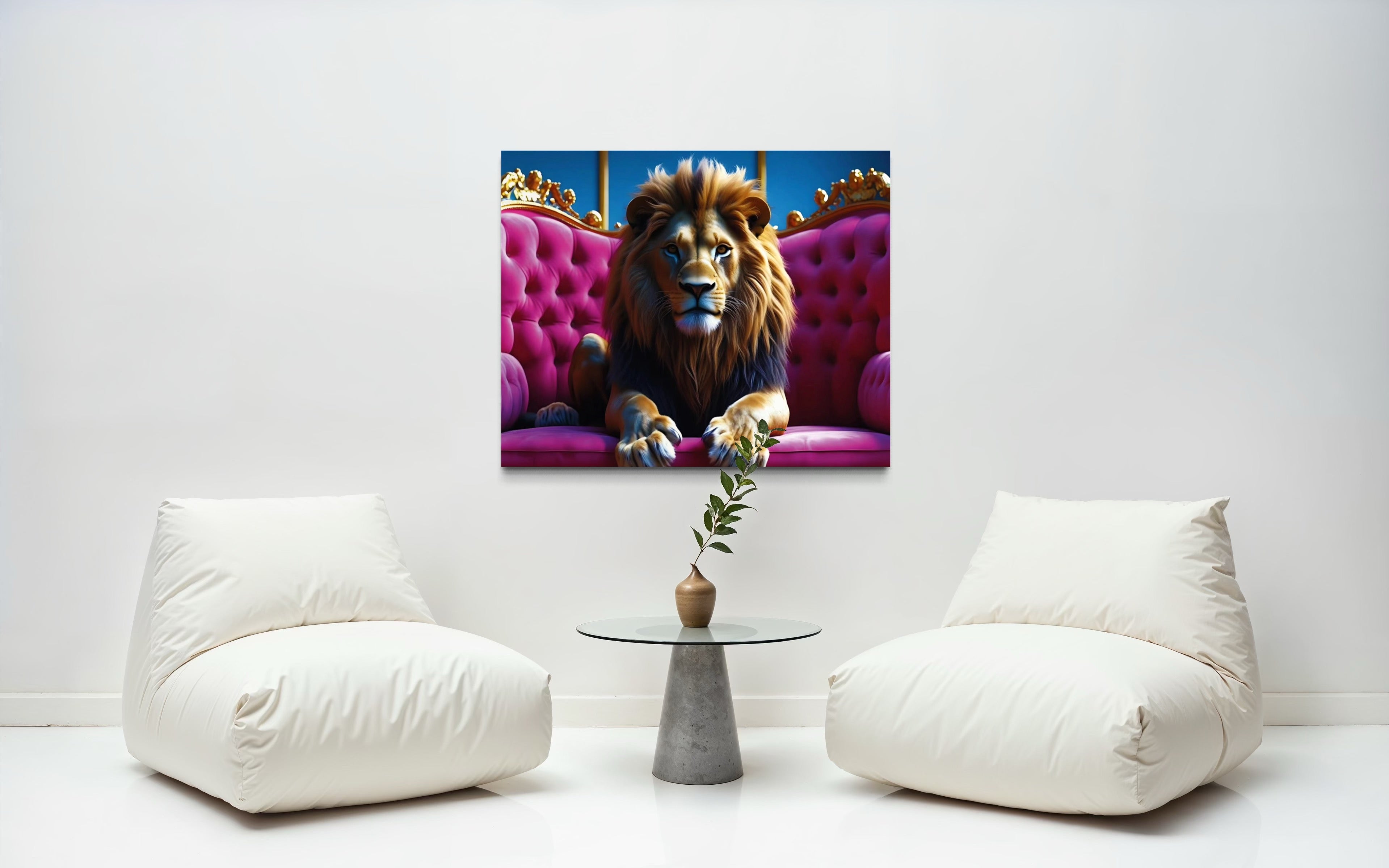 Lion in Luxury Museum Print