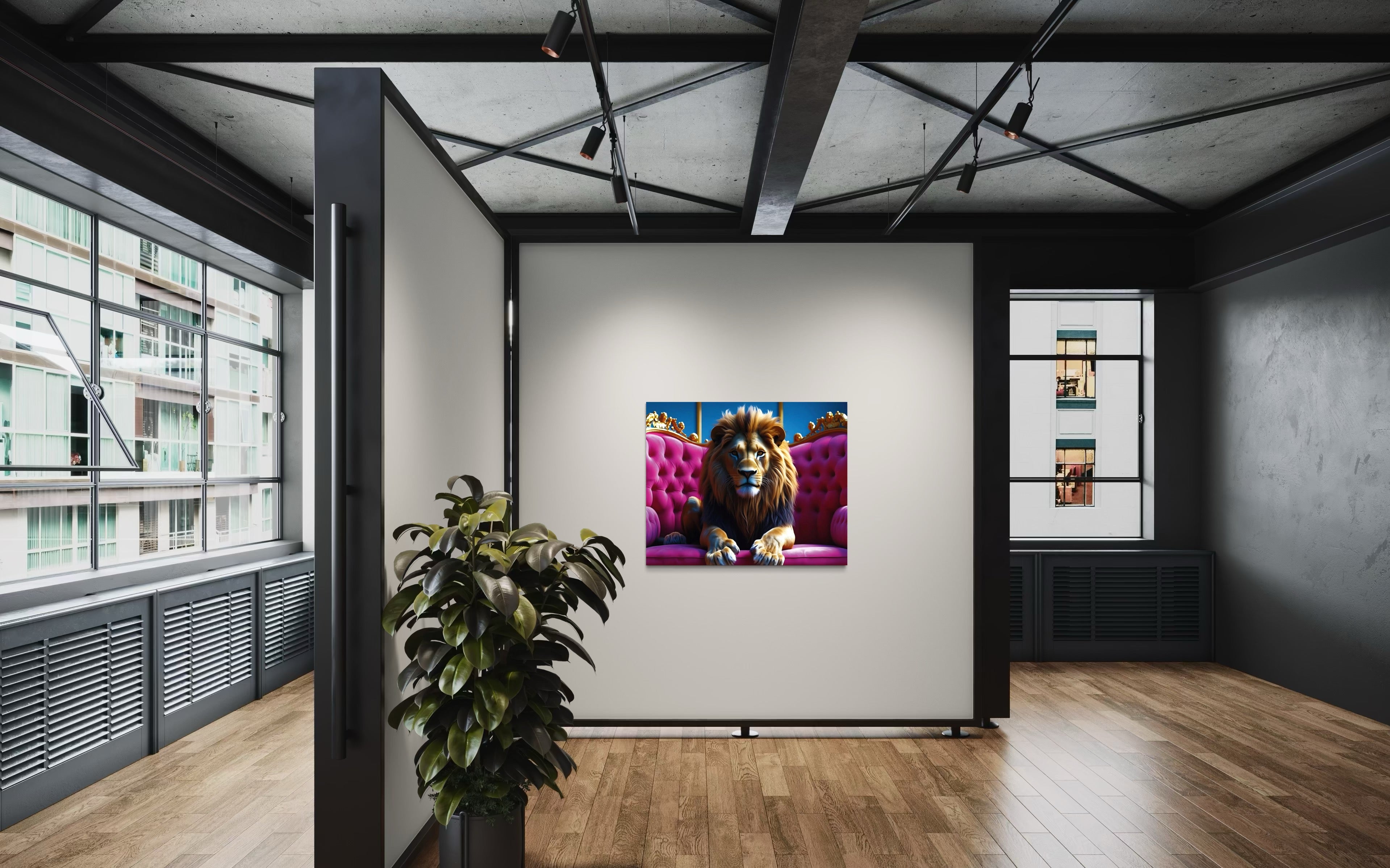 Lion in Luxury Museum Print