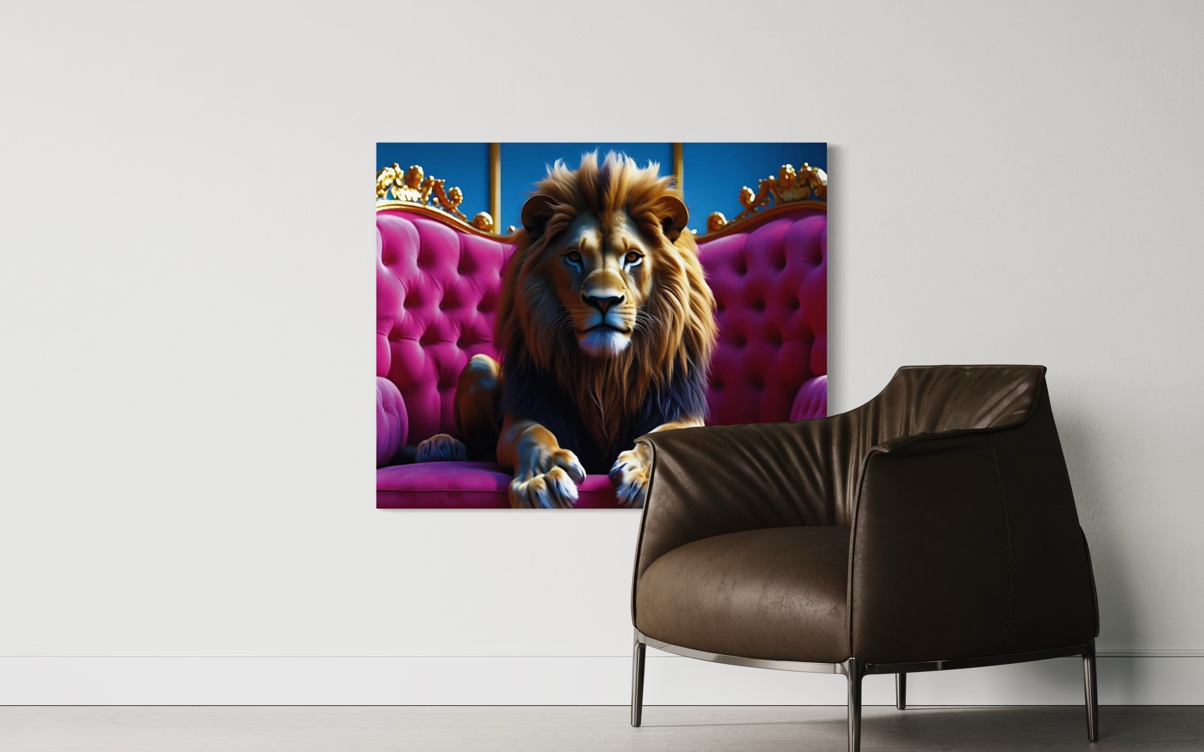Lion in Luxury Museum Print