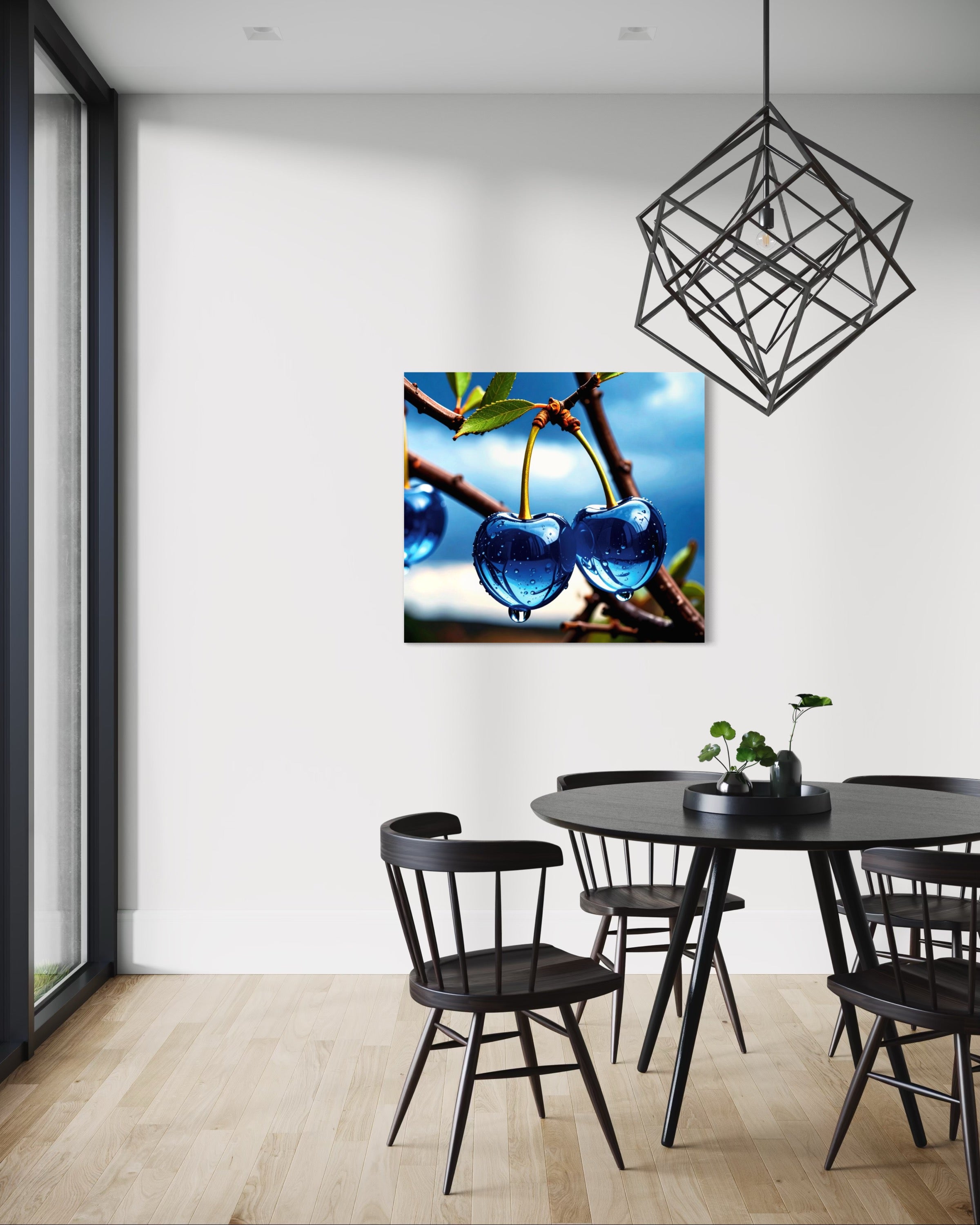 Blue Glass Cherries Museum Print