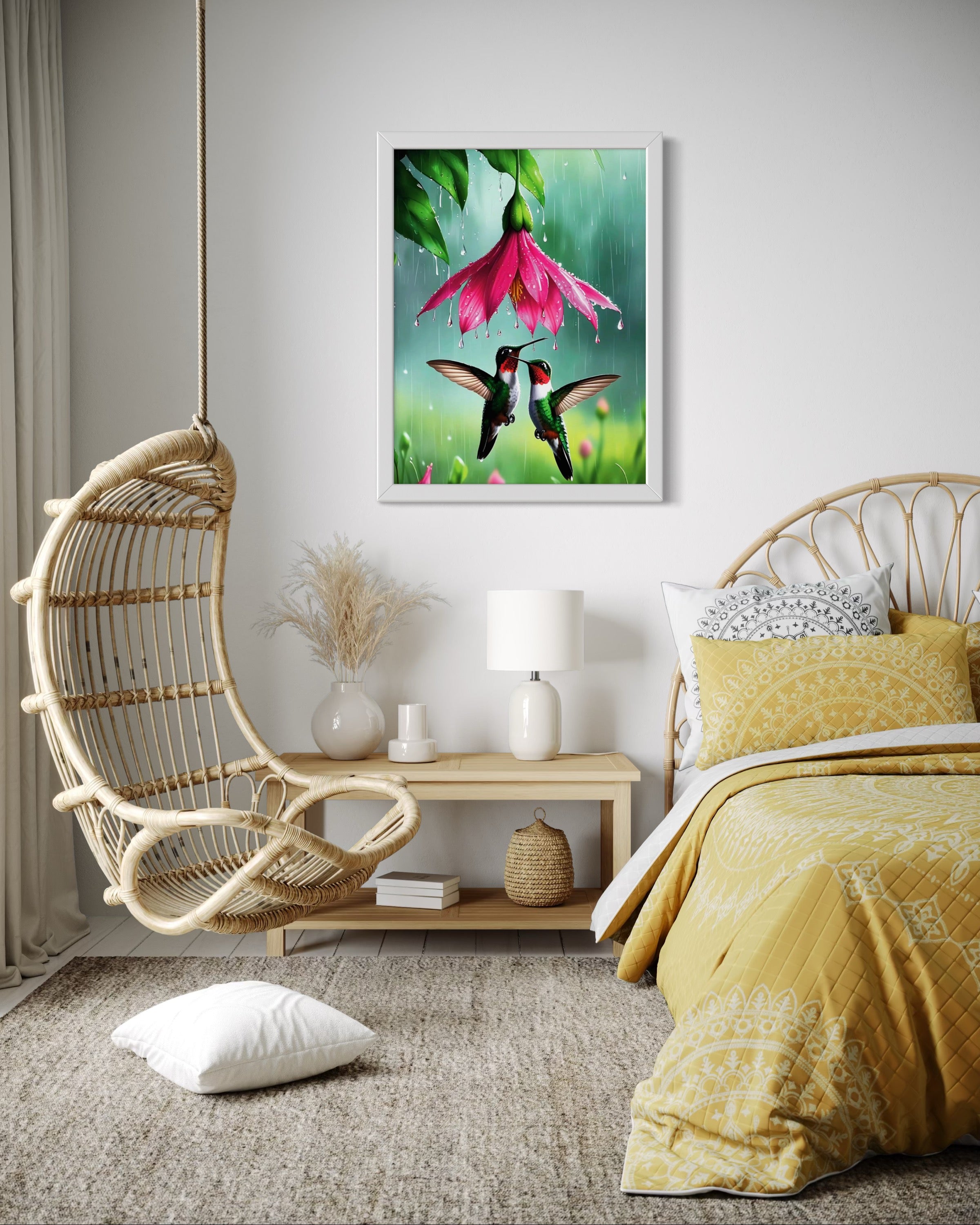 Hummingbirds in the Rain Museum Print