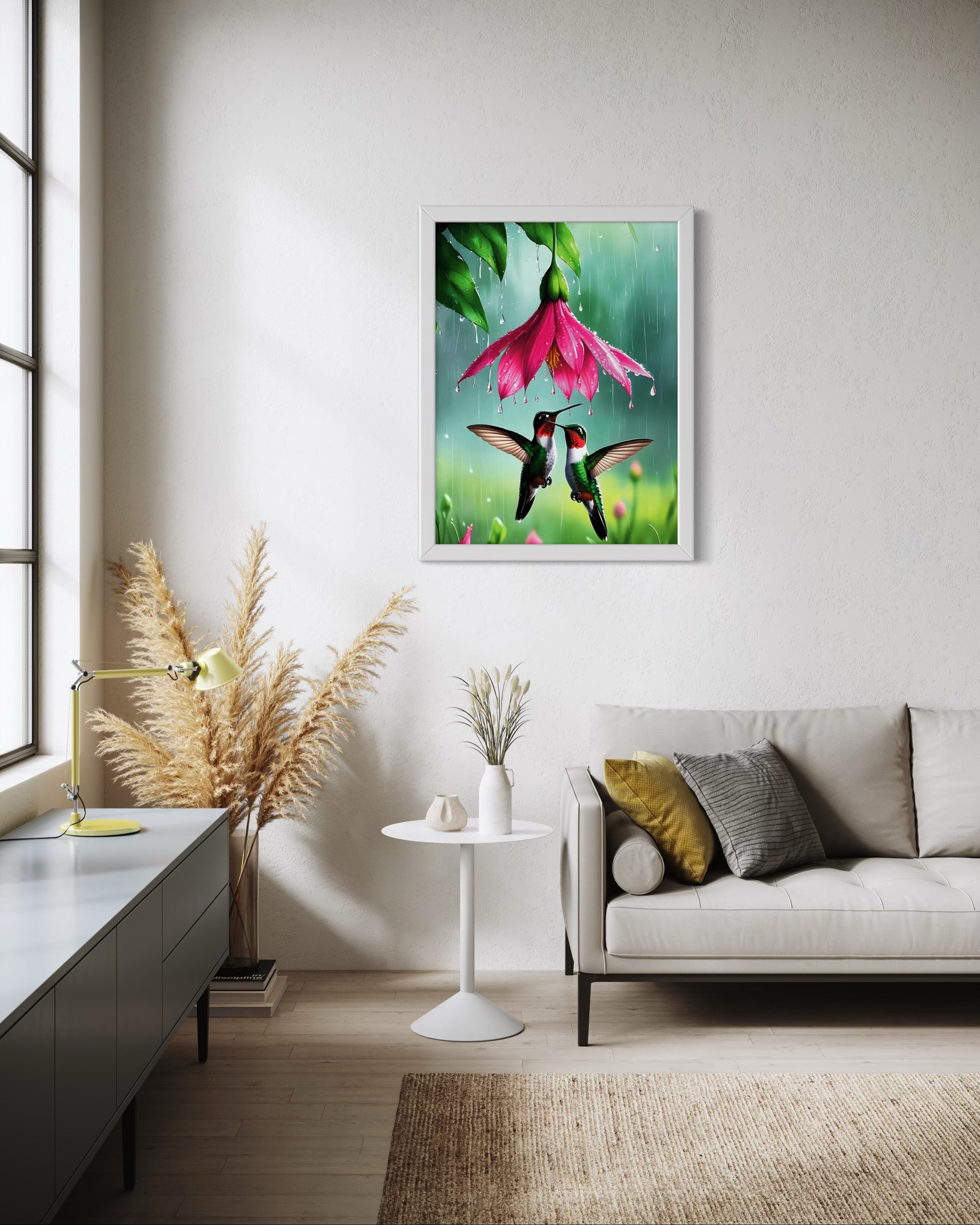 Hummingbirds in the Rain Museum Print