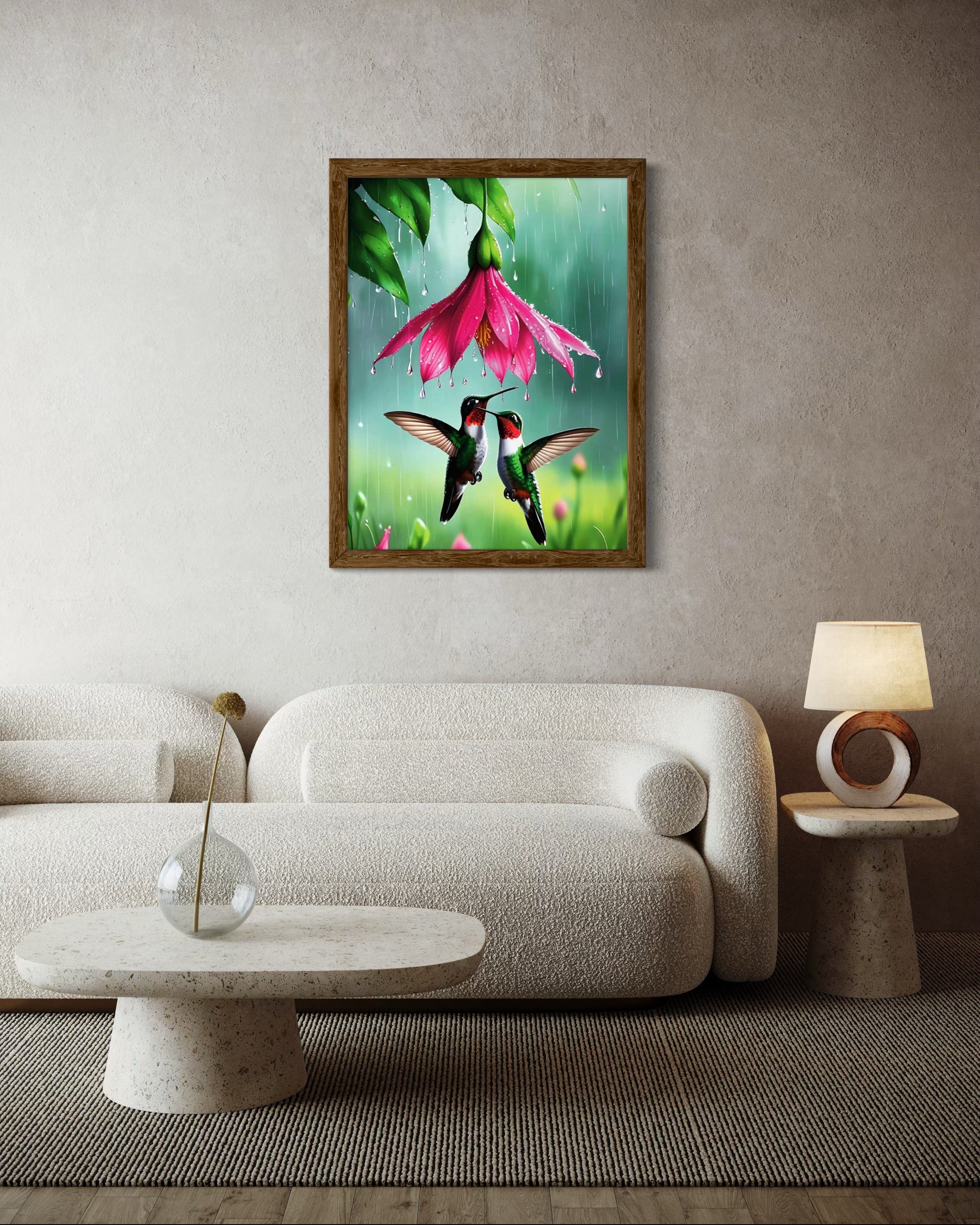 Hummingbirds in the Rain Museum Print