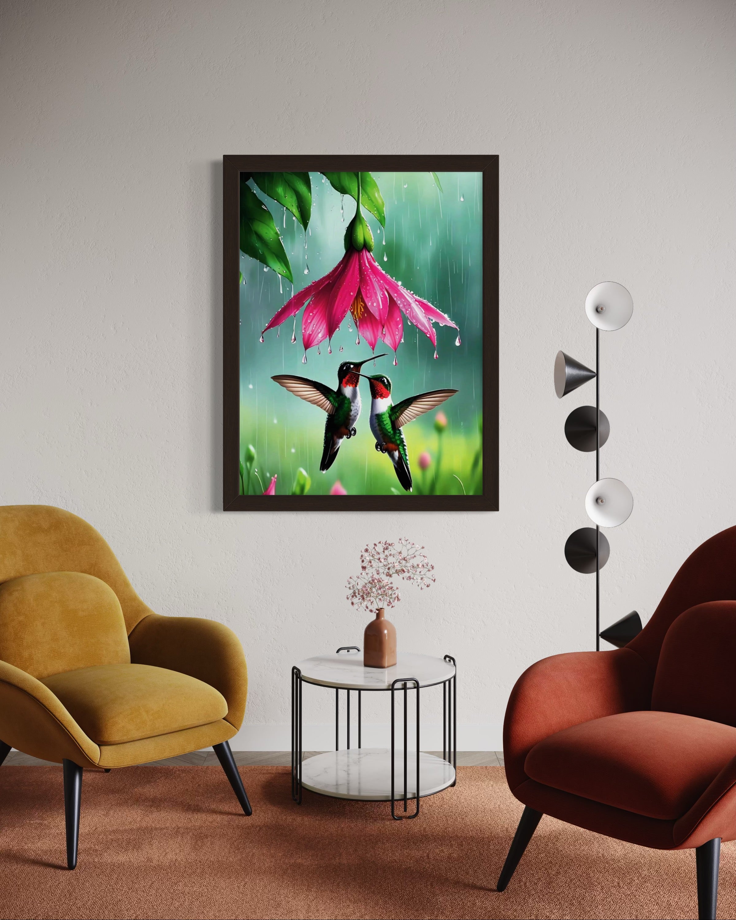 Hummingbirds in the Rain Museum Print