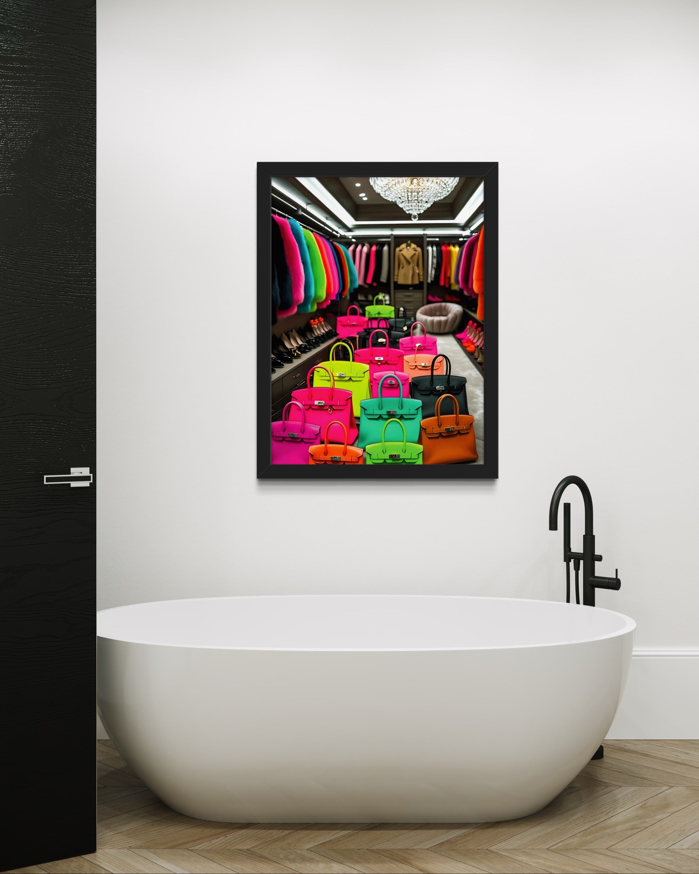Luxury Closet with Neon Birkins Museum Print