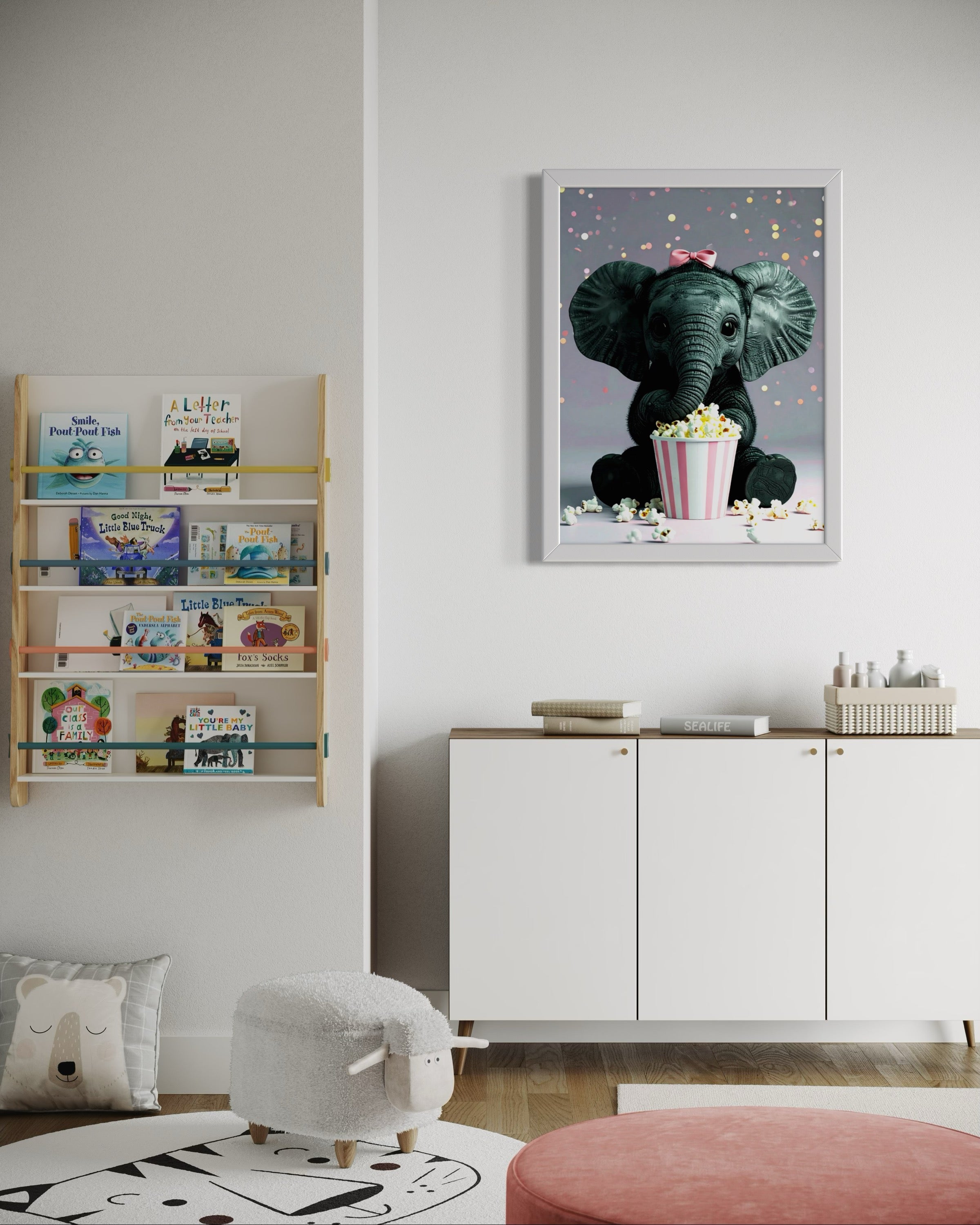 Baby Elephant eating Popcorn Museum Print