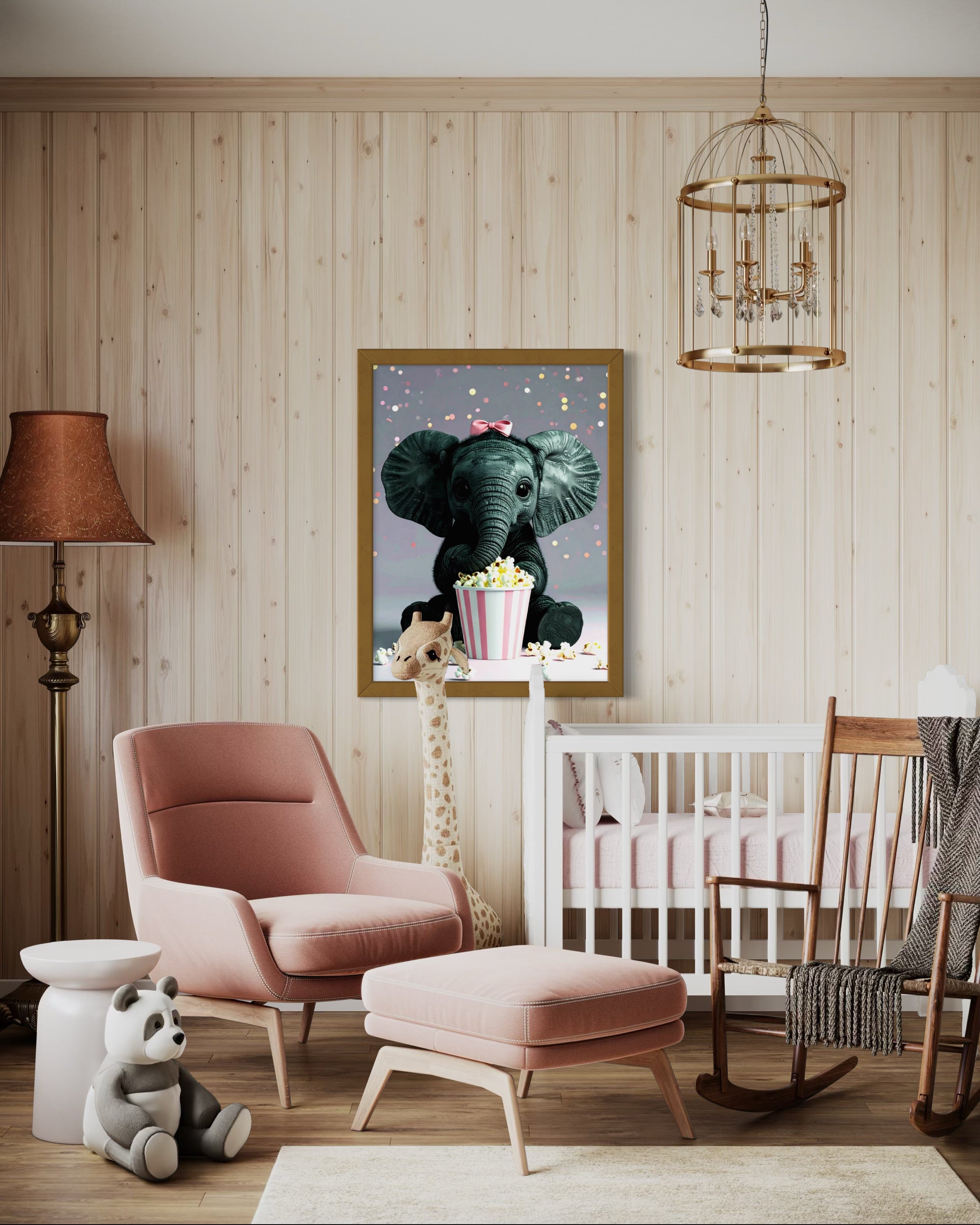 Baby Elephant eating Popcorn Museum Print