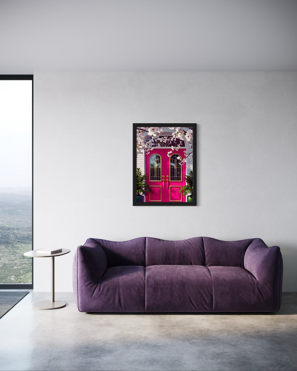 Hot Pink doors and Cherry Blossom Trees Museum Print