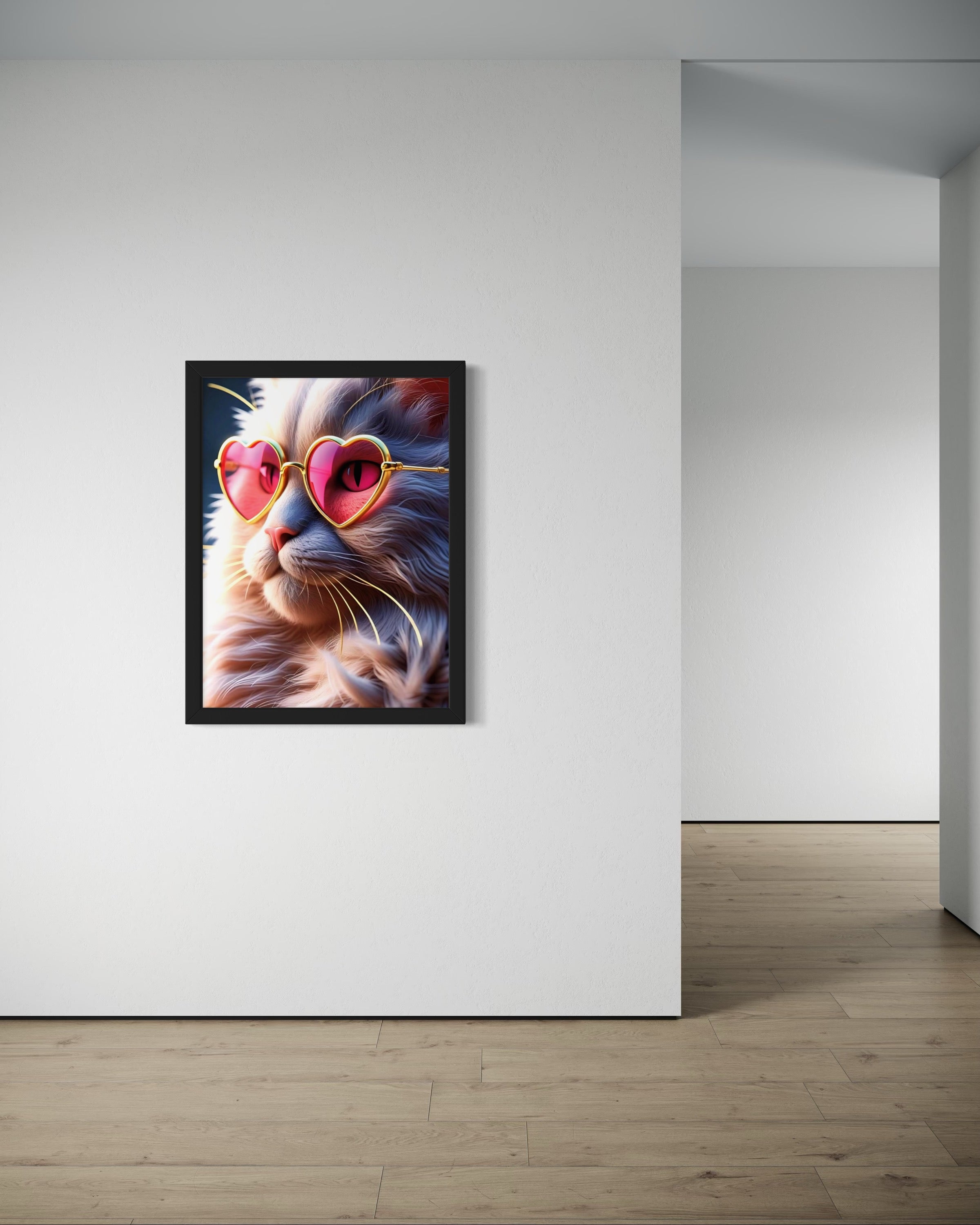 Kitty with Heart Glasses Museum Print