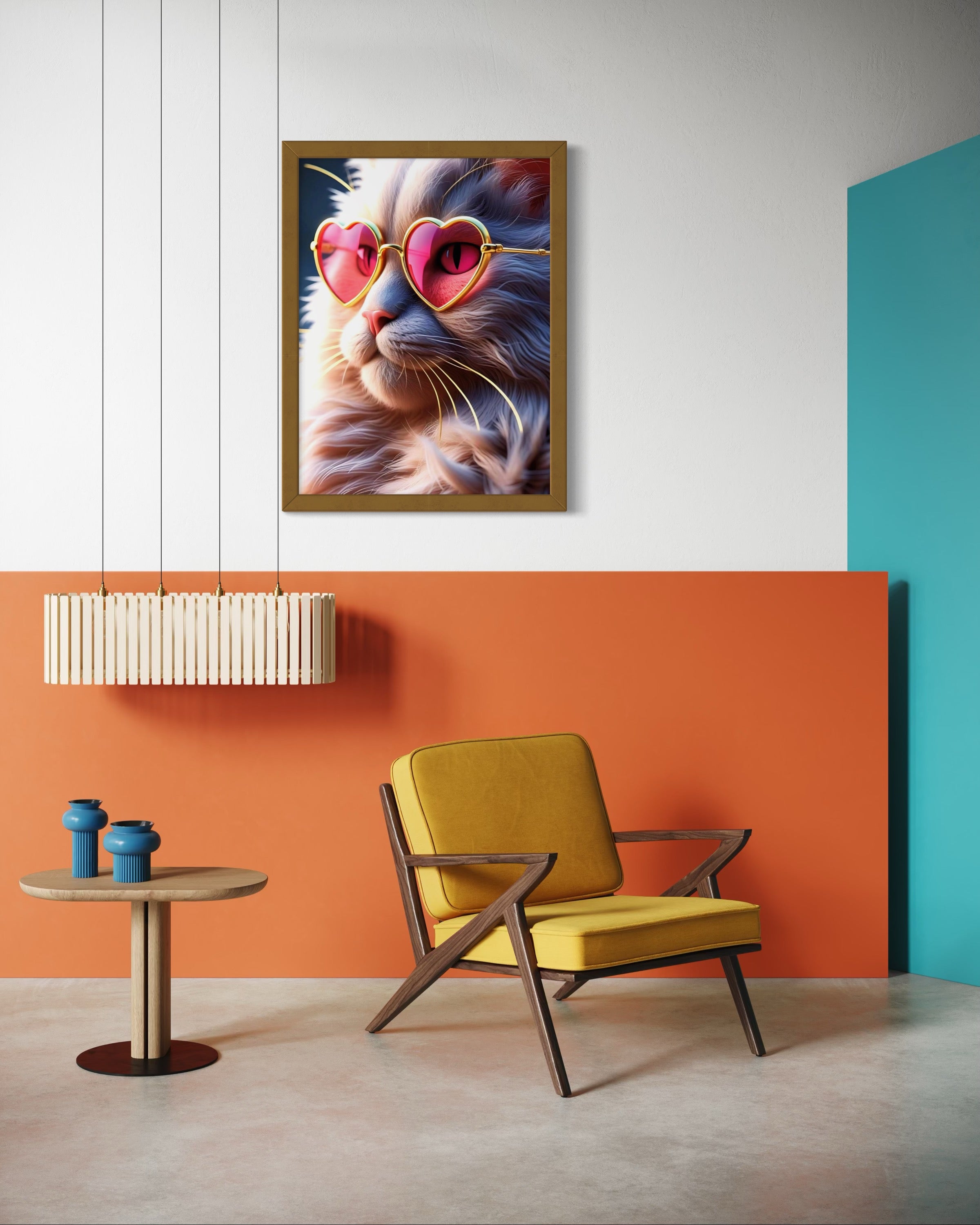 Kitty with Heart Glasses Museum Print