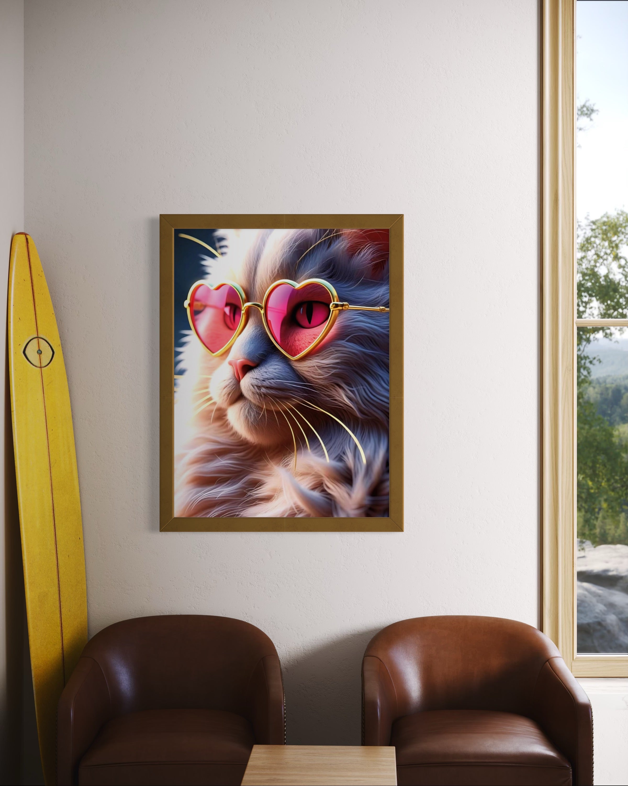 Kitty with Heart Glasses Museum Print
