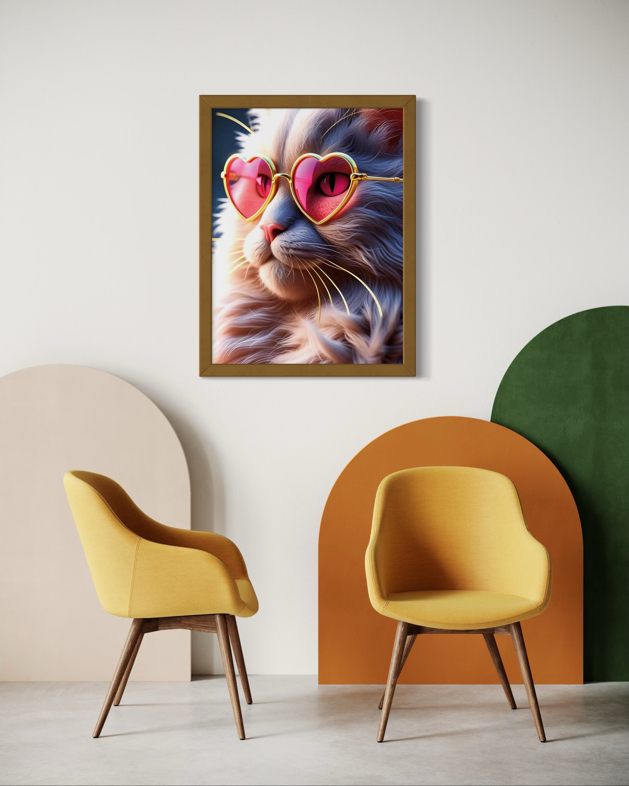 Kitty with Heart Glasses Museum Print