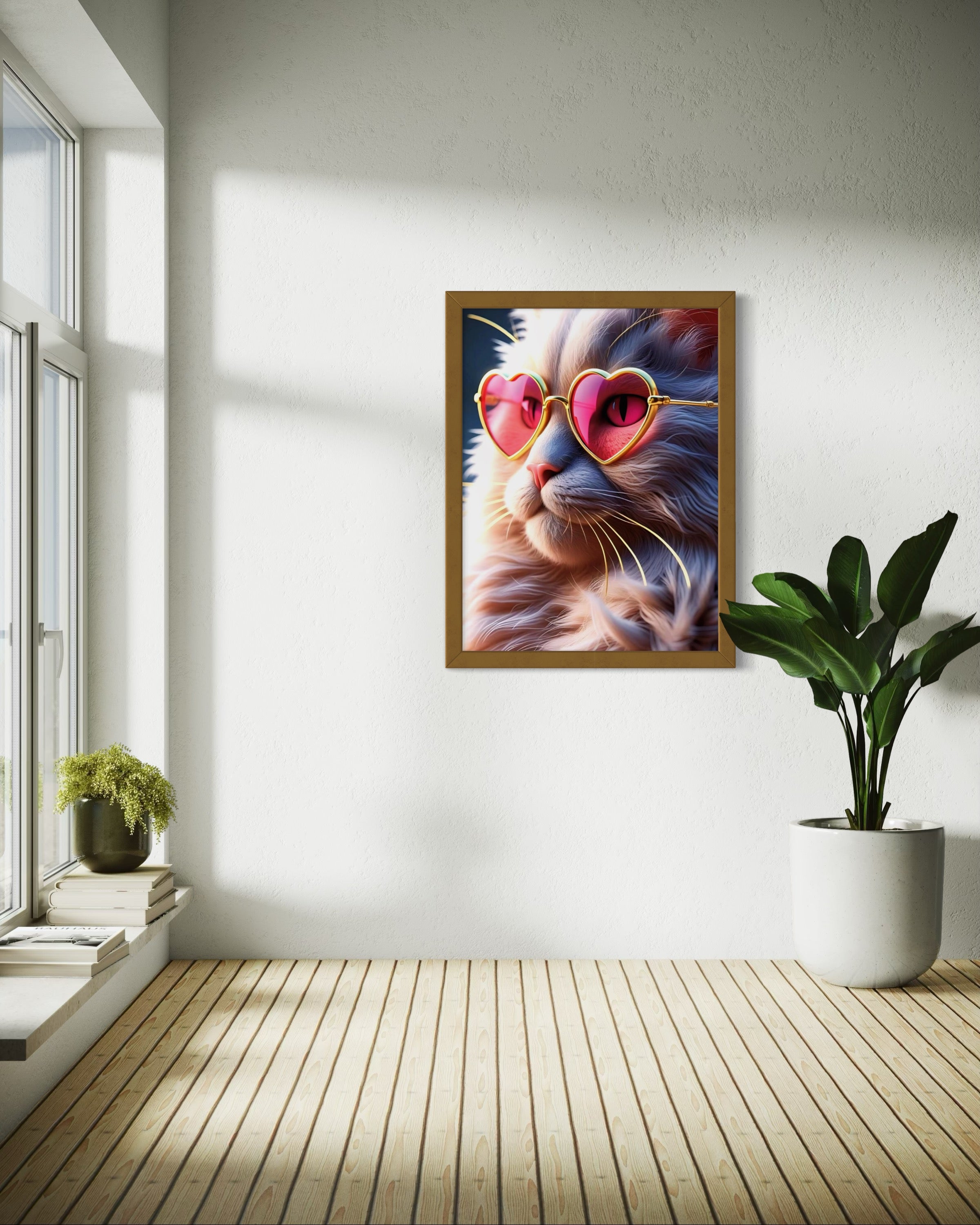 Kitty with Heart Glasses Museum Print