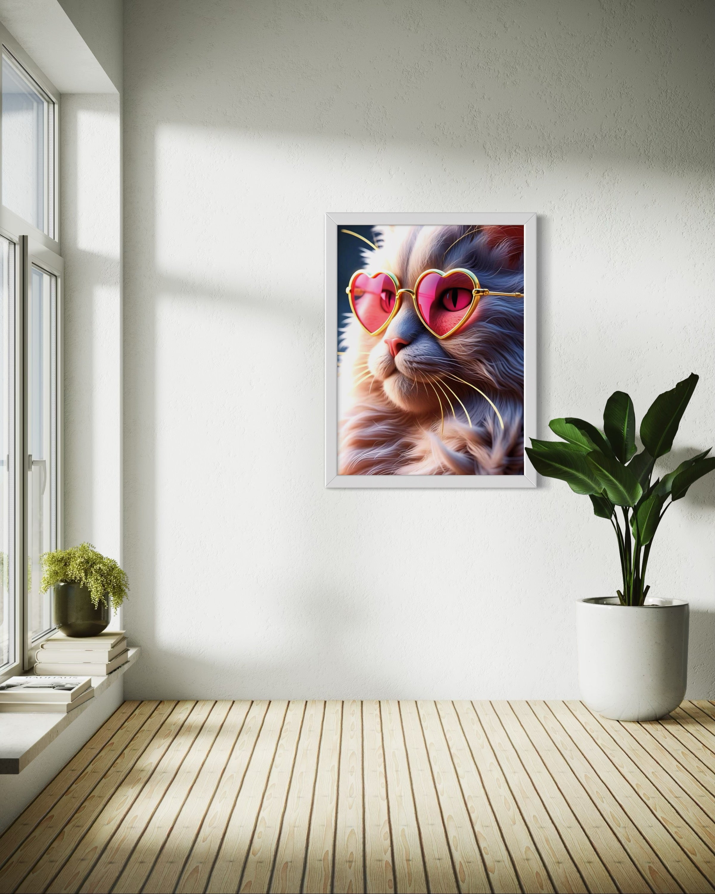 Kitty with Heart Glasses Museum Print