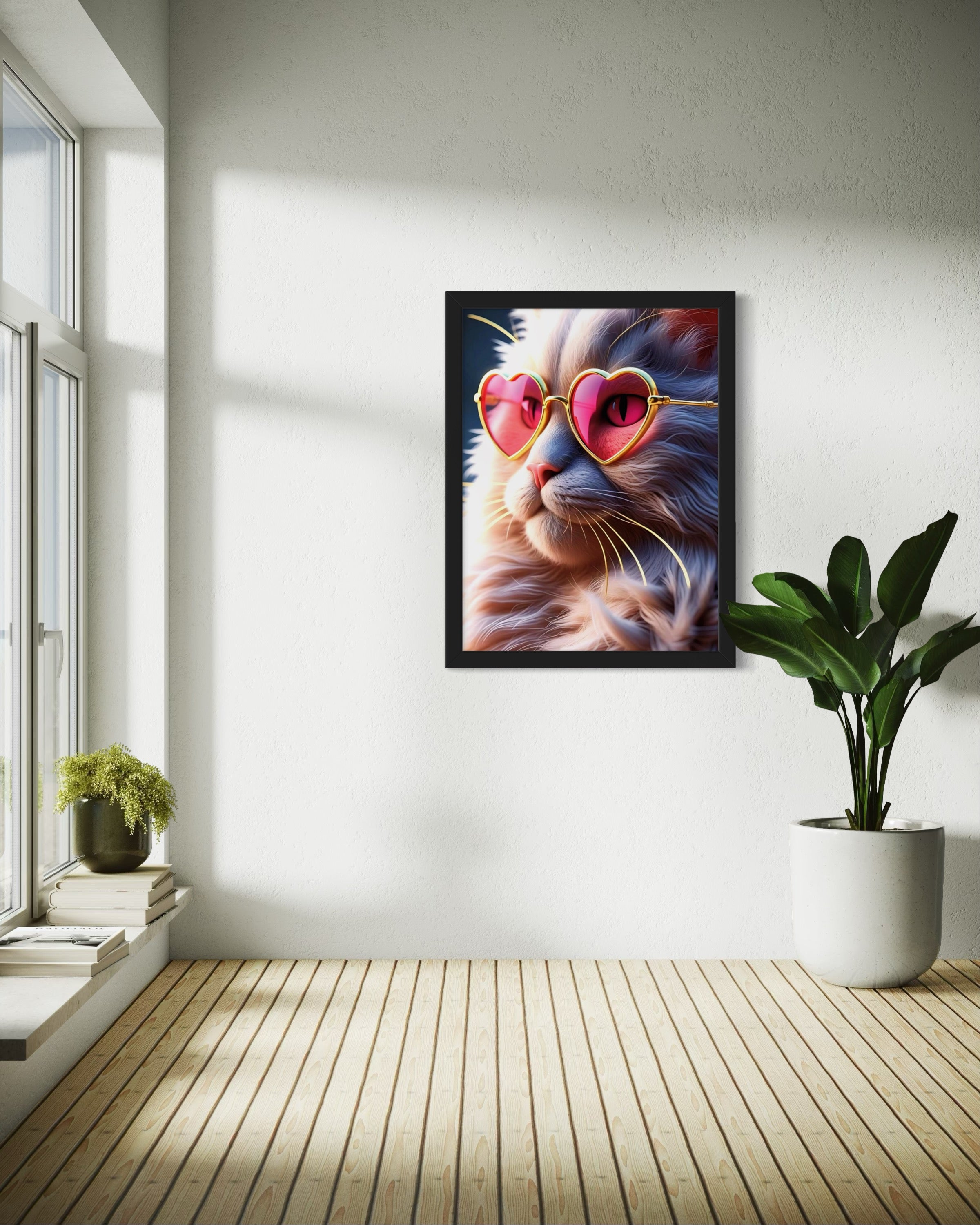 Kitty with Heart Glasses Museum Print