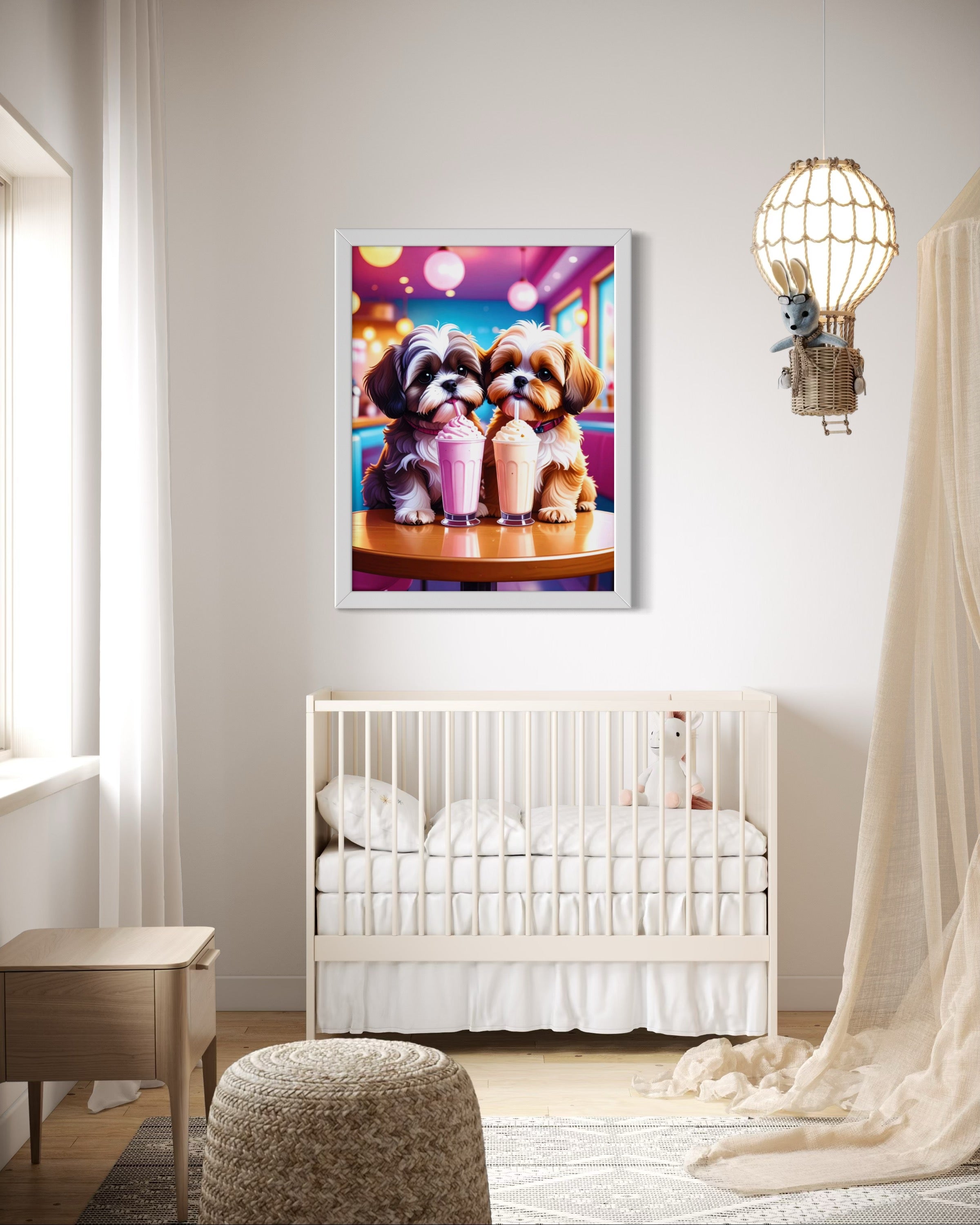 Shih Tzus with Milkshakes Museum Print