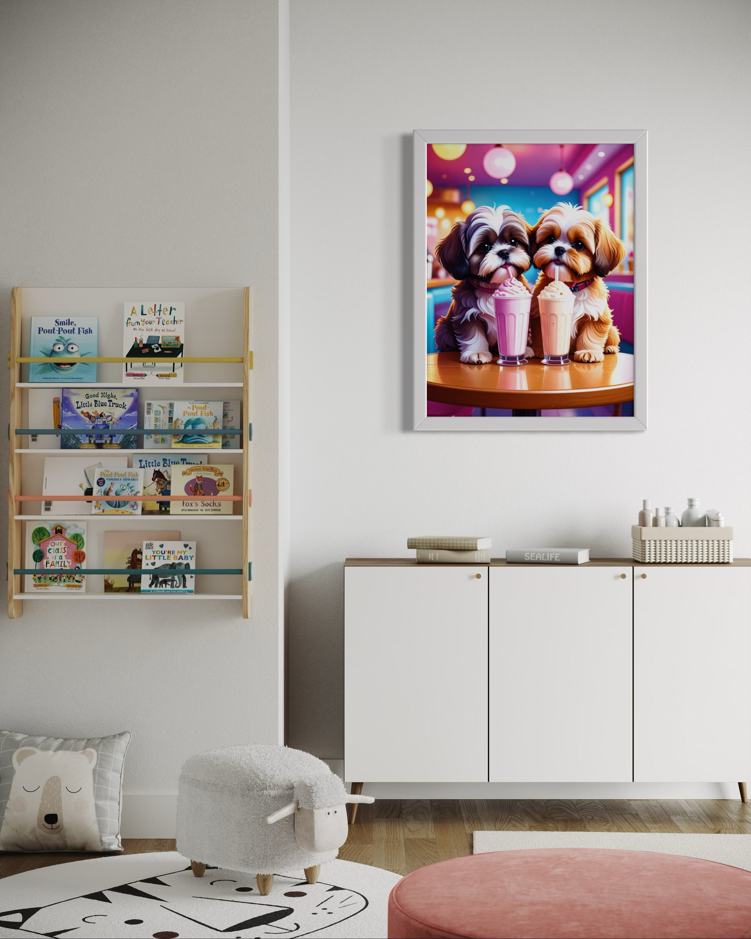 Shih Tzus with Milkshakes Museum Print