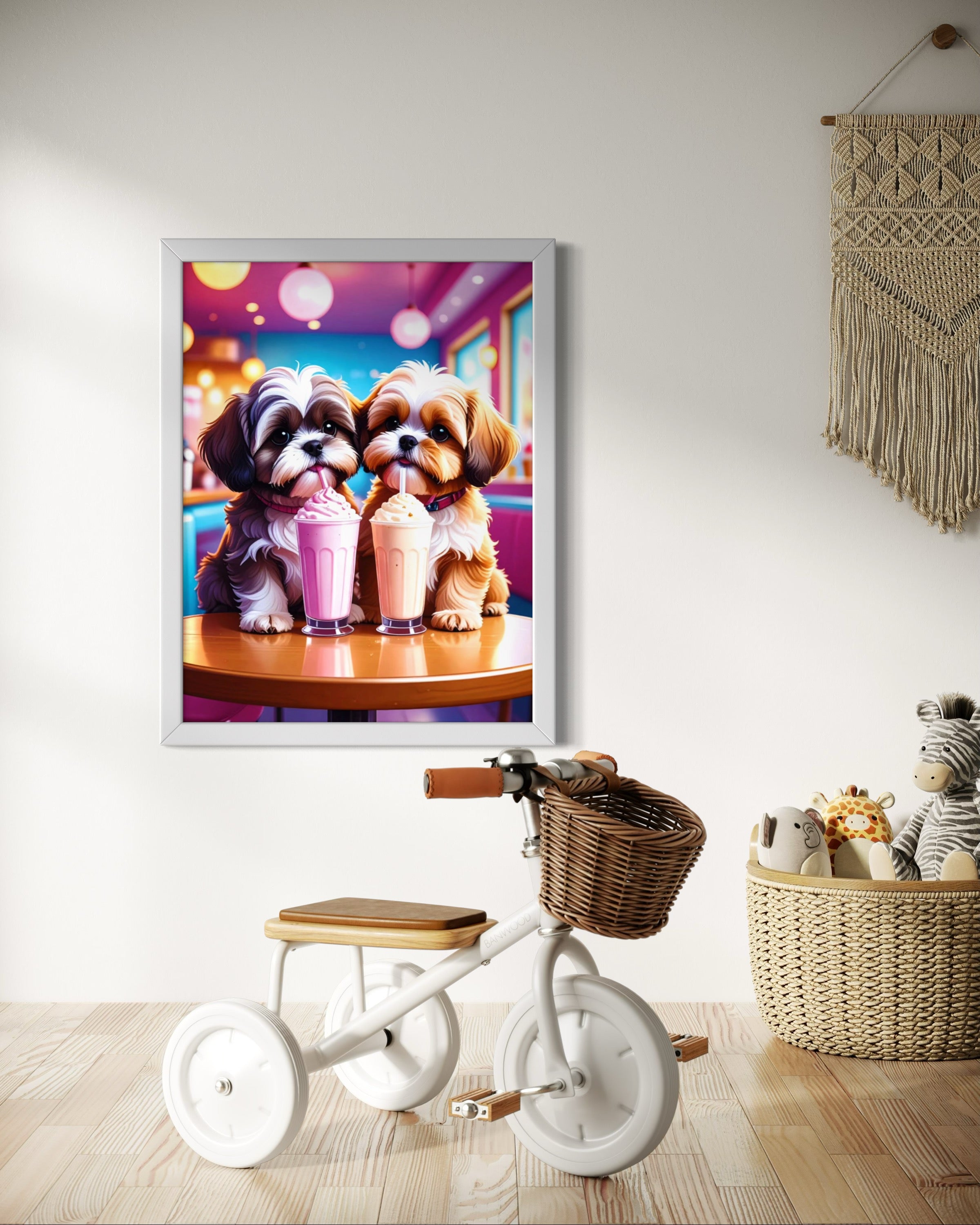Shih Tzus with Milkshakes Museum Print