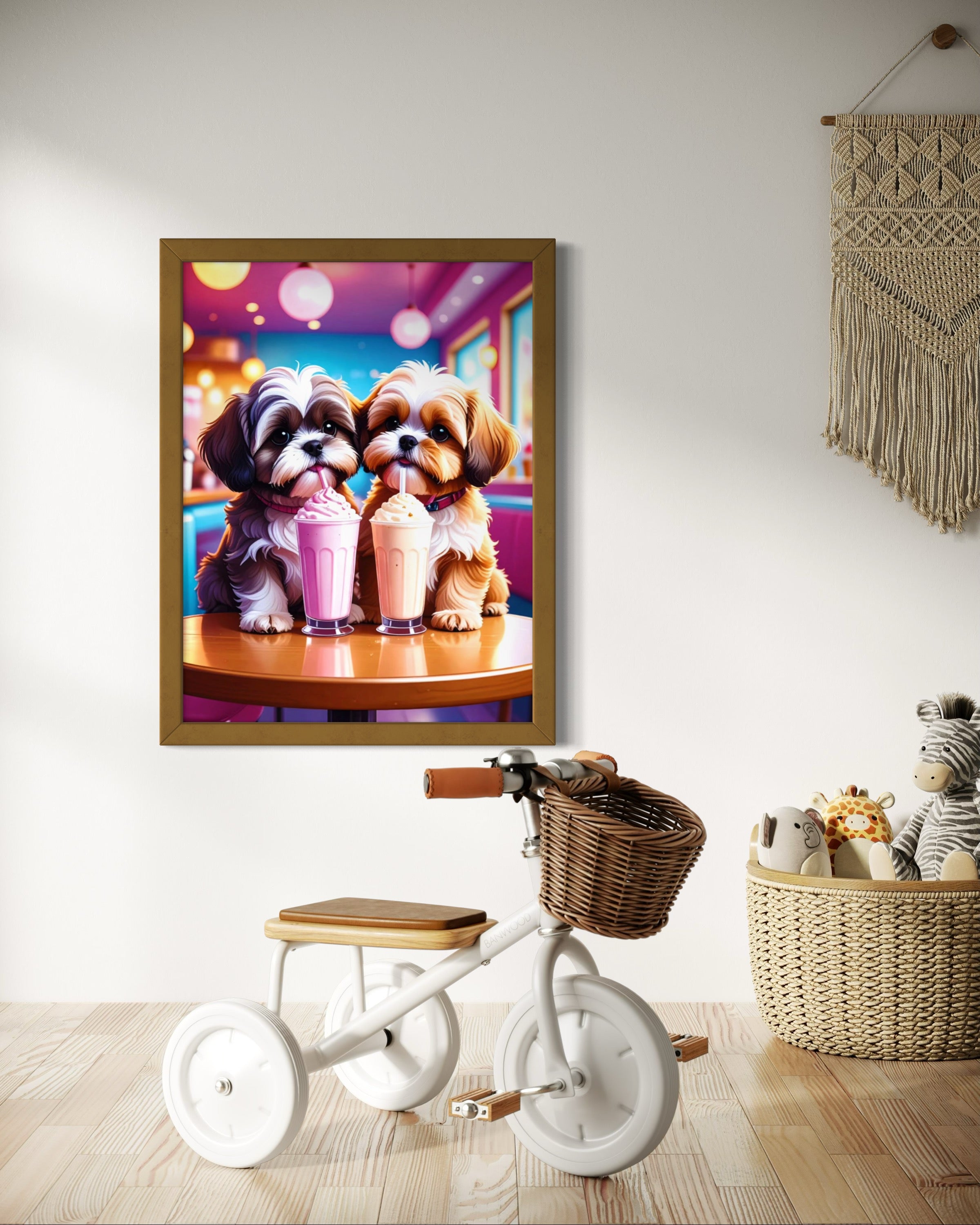 Shih Tzus with Milkshakes Museum Print