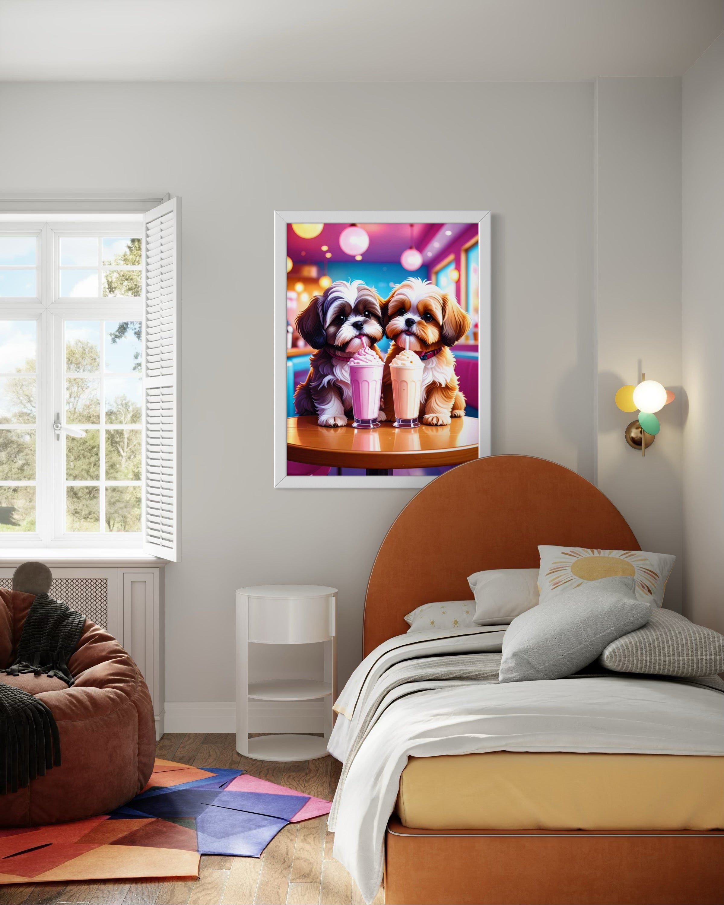 Shih Tzus with Milkshakes Museum Print