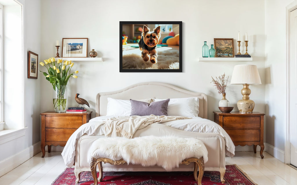 Playful Yorkie Museum Print
