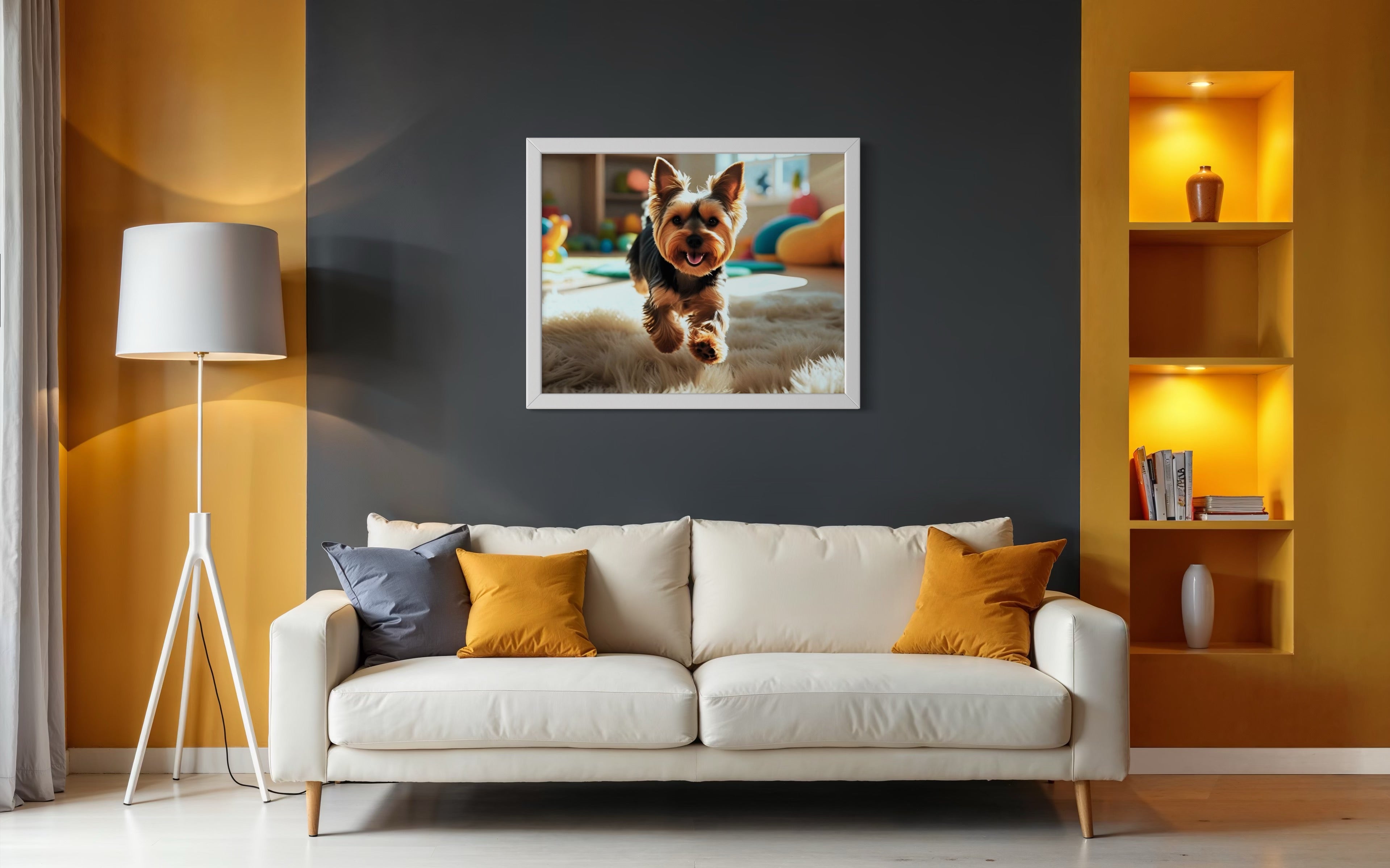 Playful Yorkie Museum Print