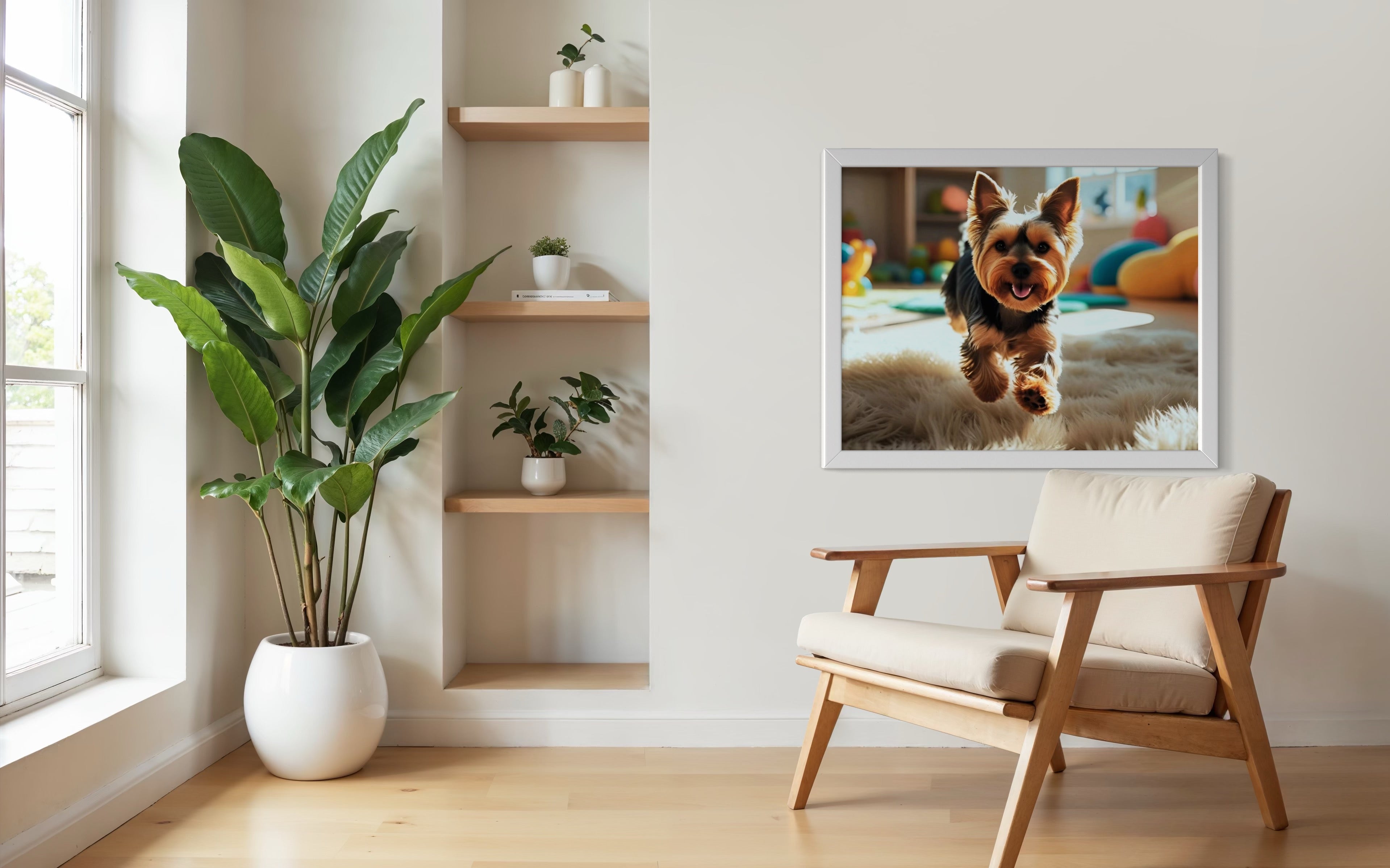 Playful Yorkie Museum Print