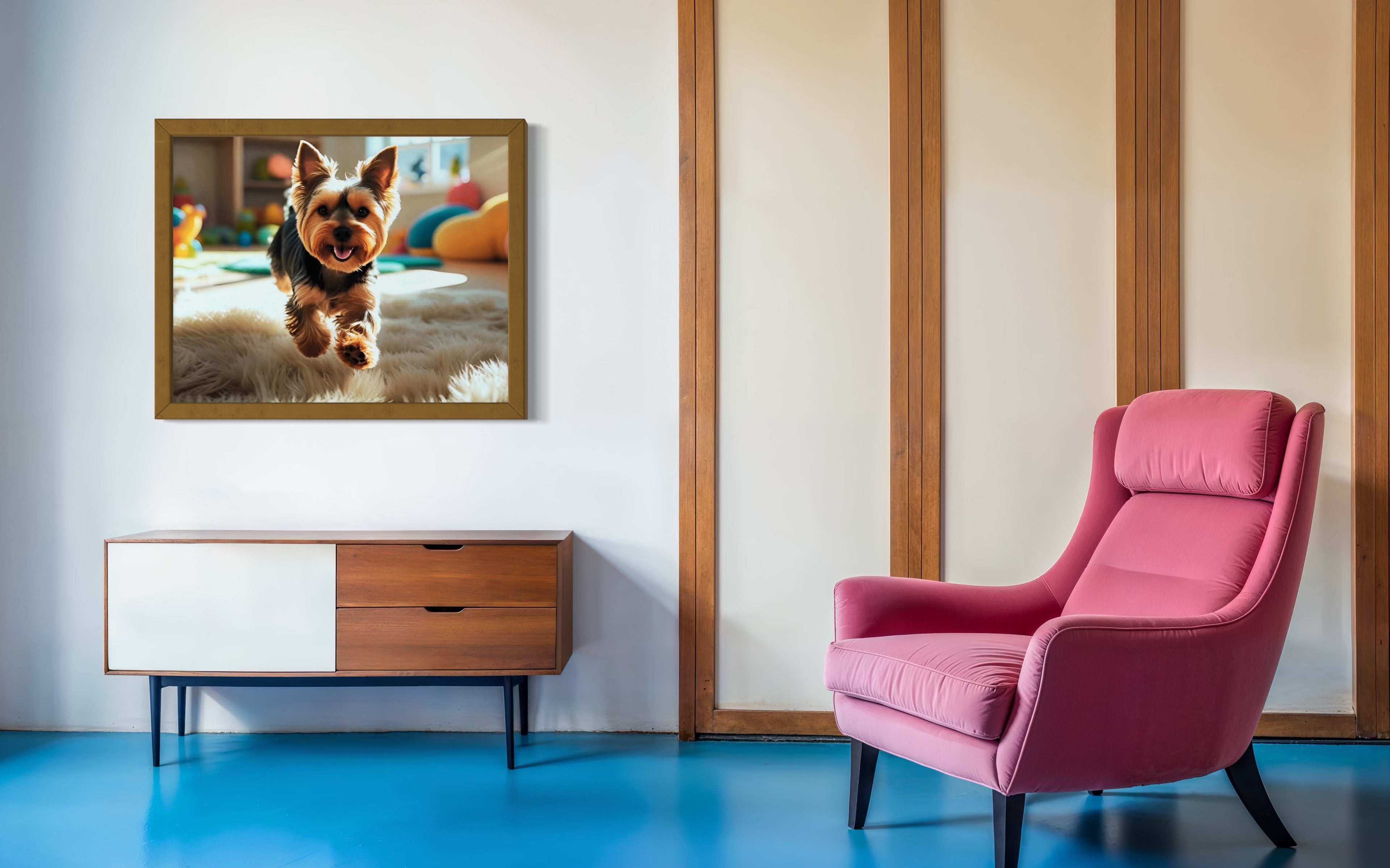 Playful Yorkie Museum Print