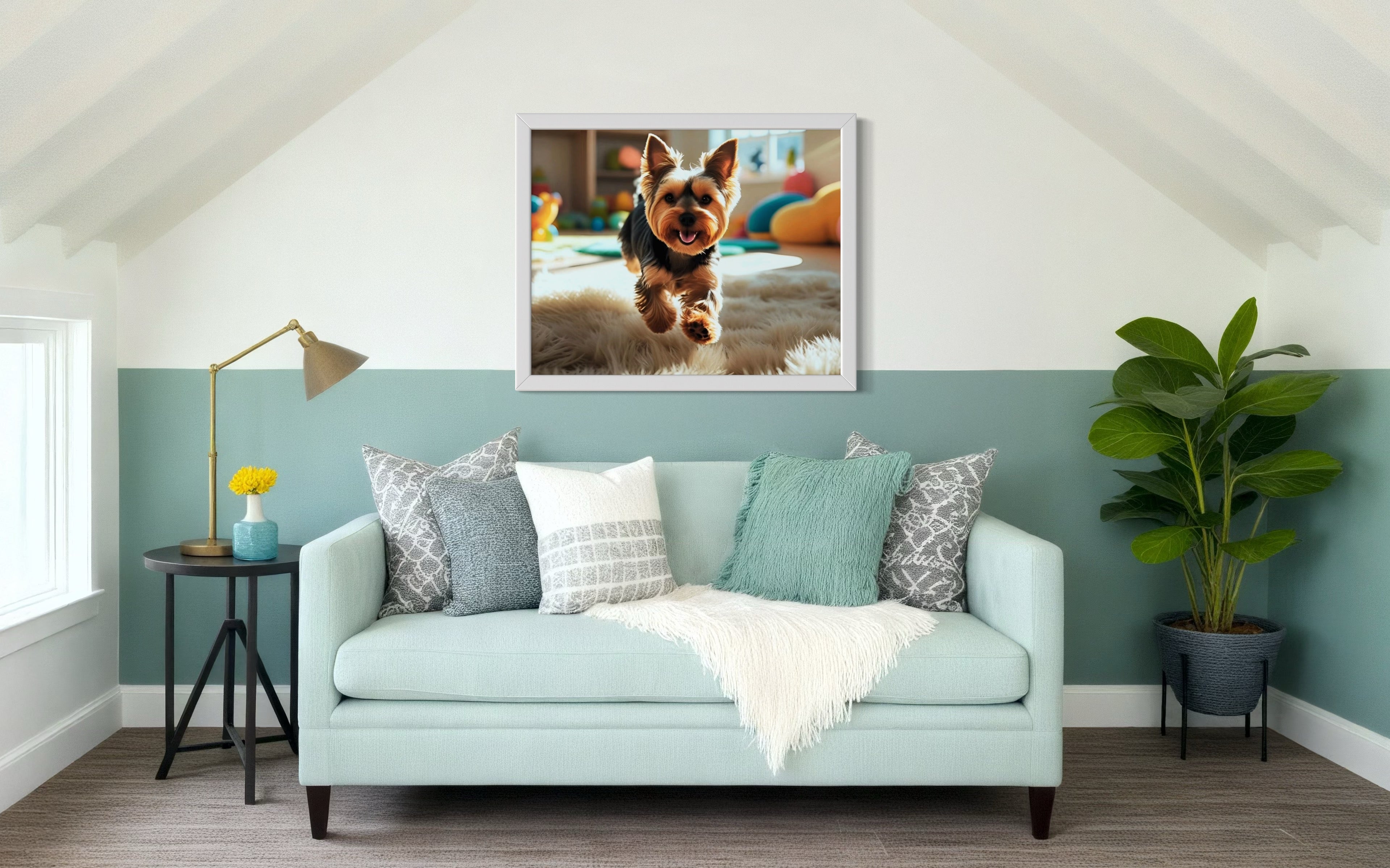 Playful Yorkie Museum Print