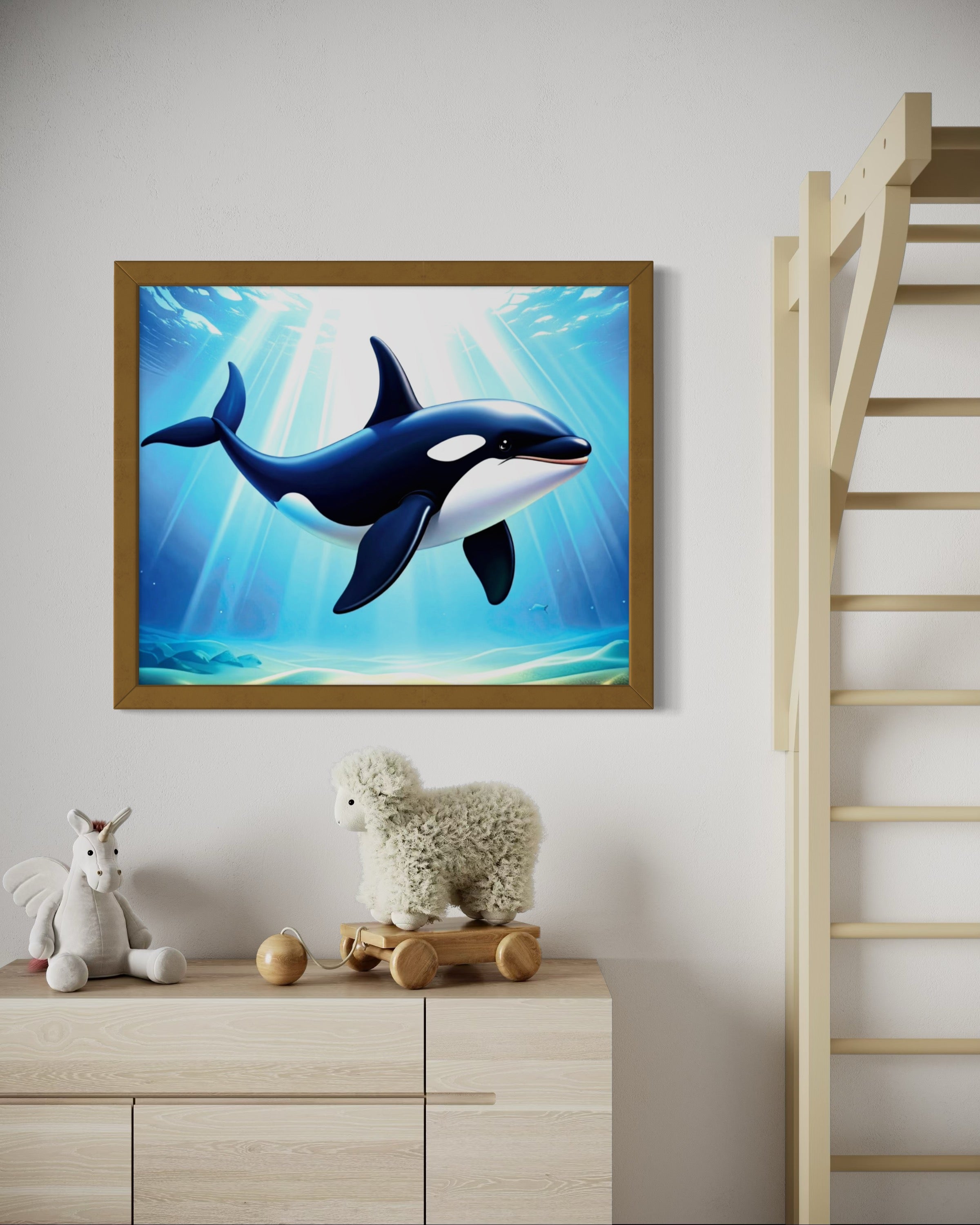 Orca in the Ocean Museum Print