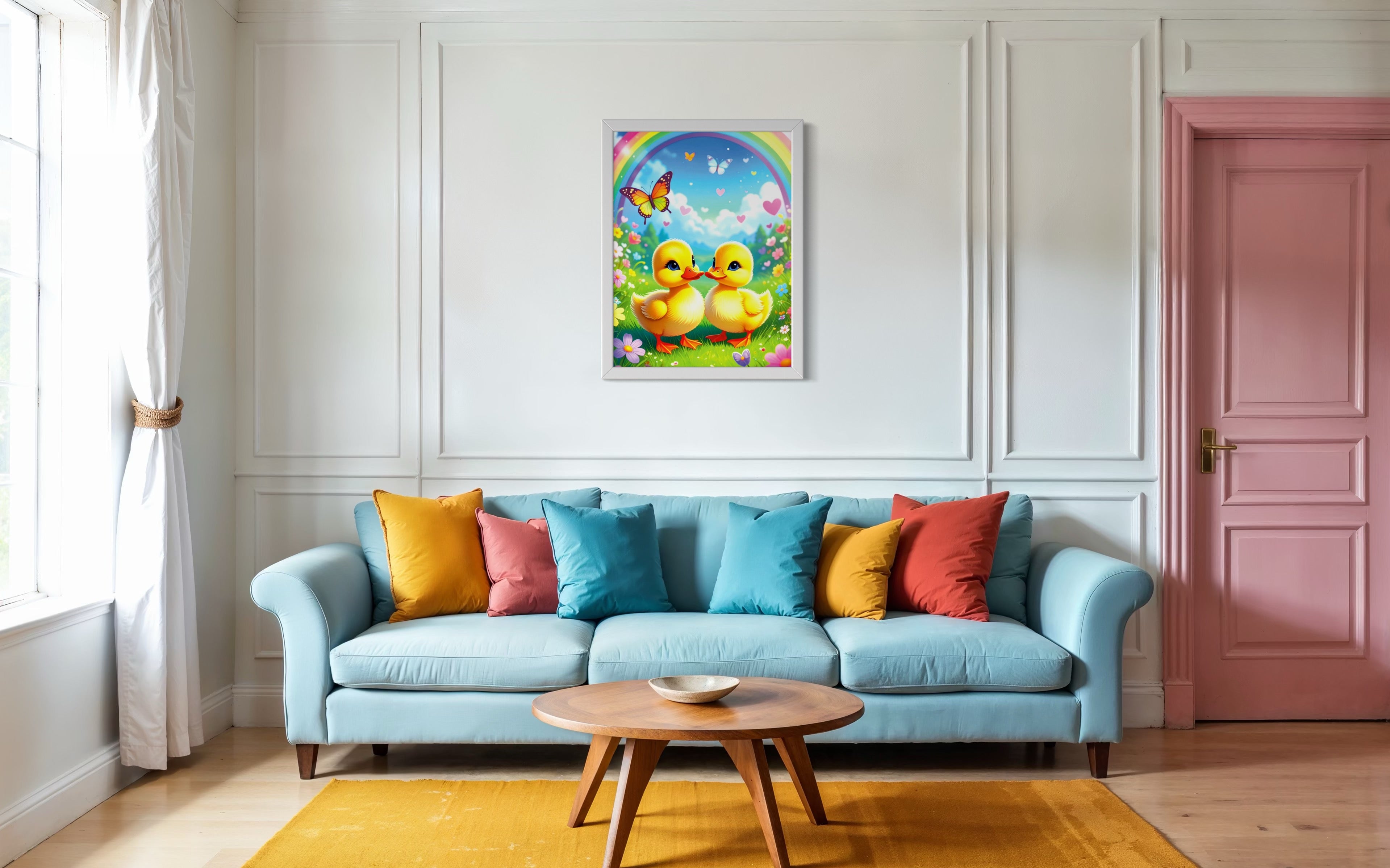 Rainbow and Ducklings Museum Print