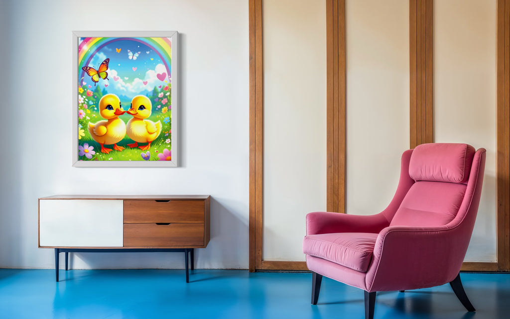 Rainbow and Ducklings Museum Print