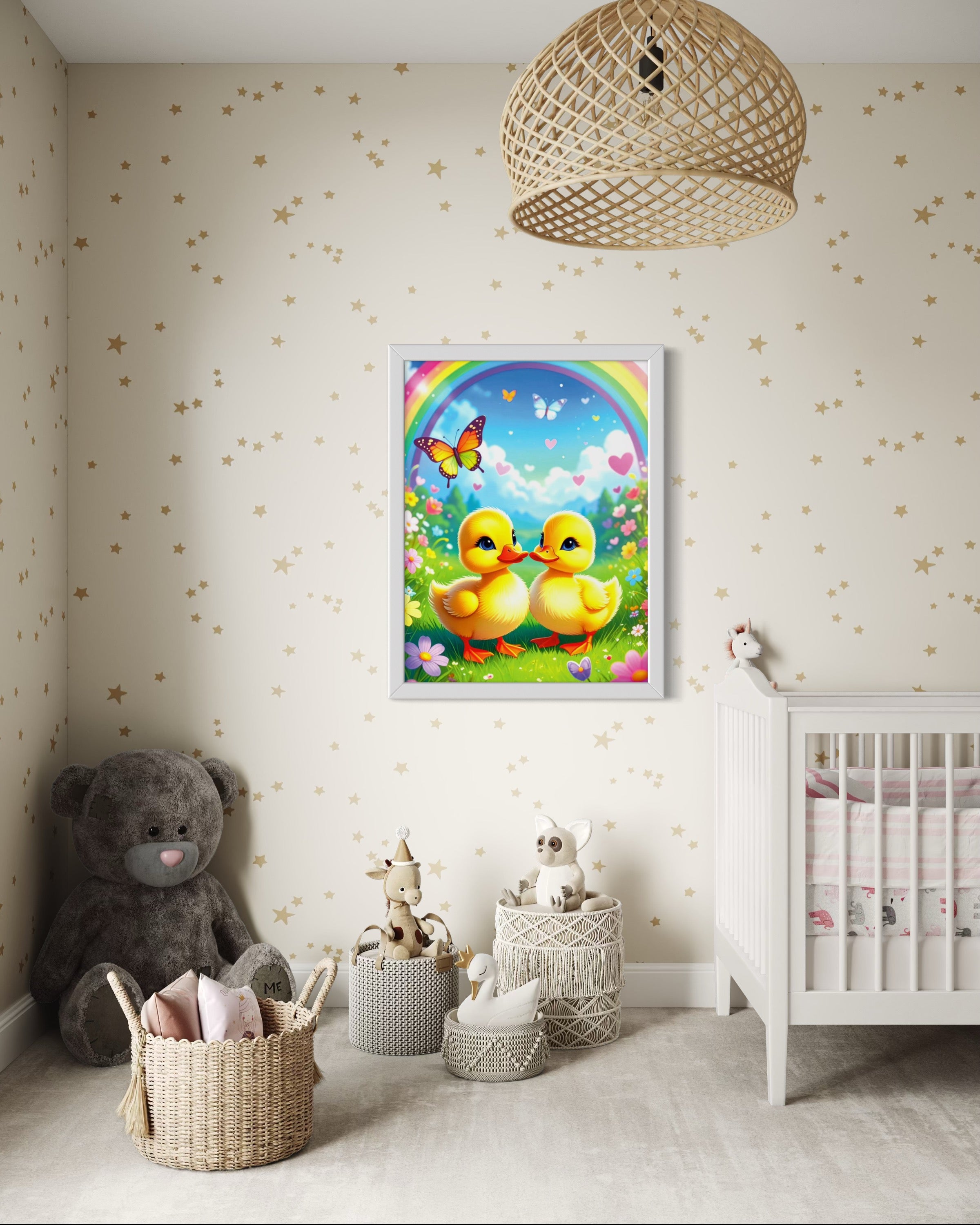 Rainbow and Ducklings Museum Print