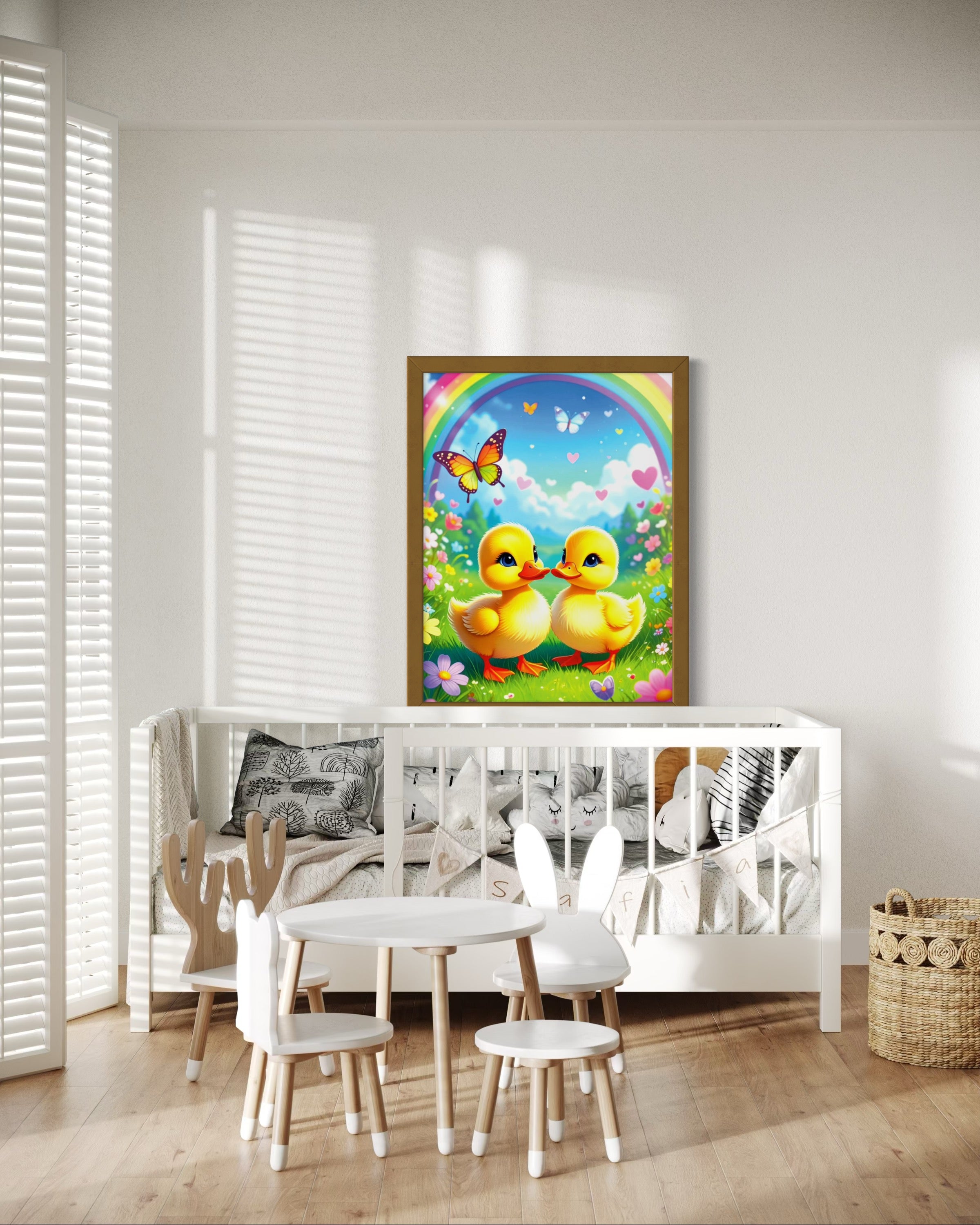 Rainbow and Ducklings Museum Print