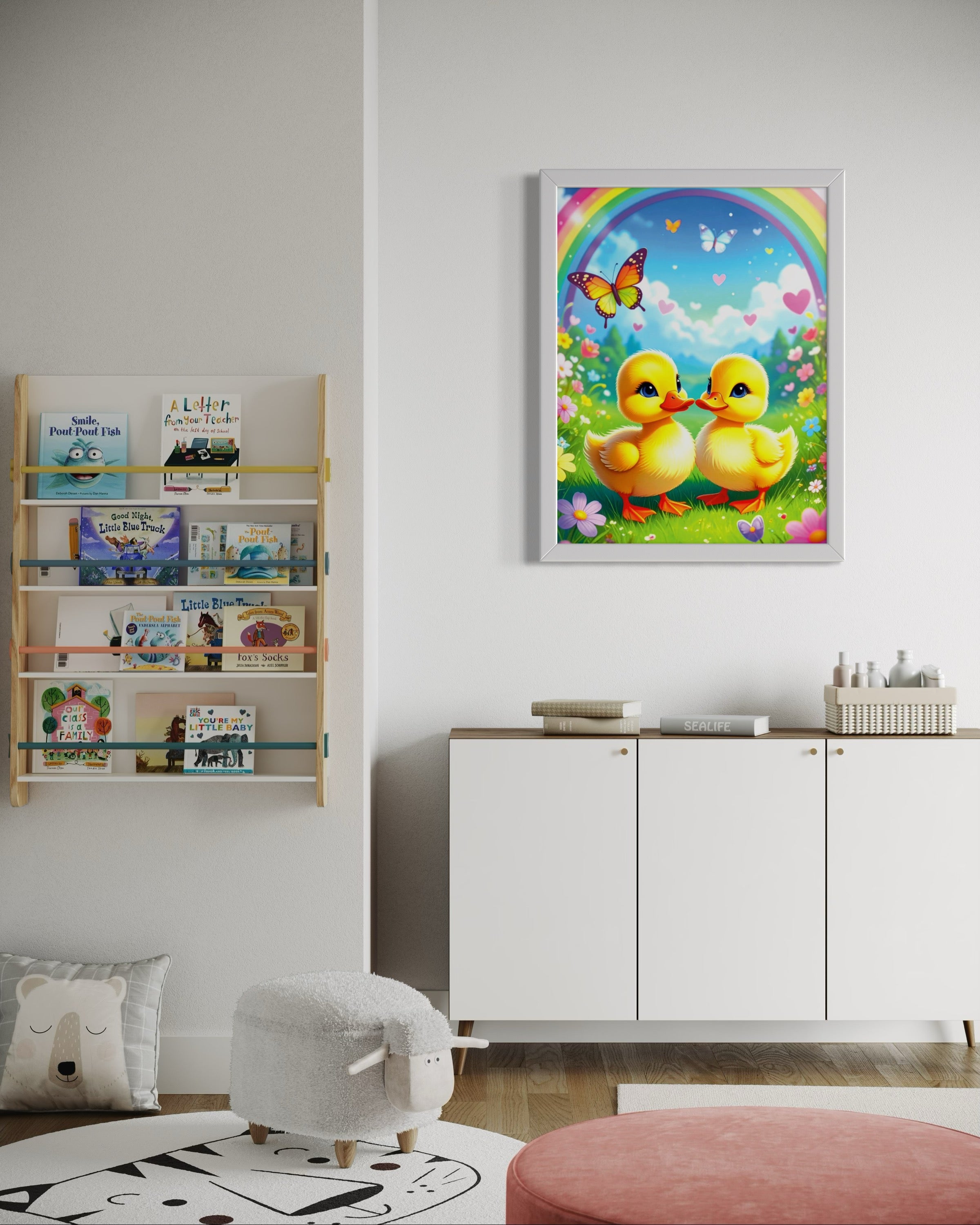 Rainbow and Ducklings Museum Print