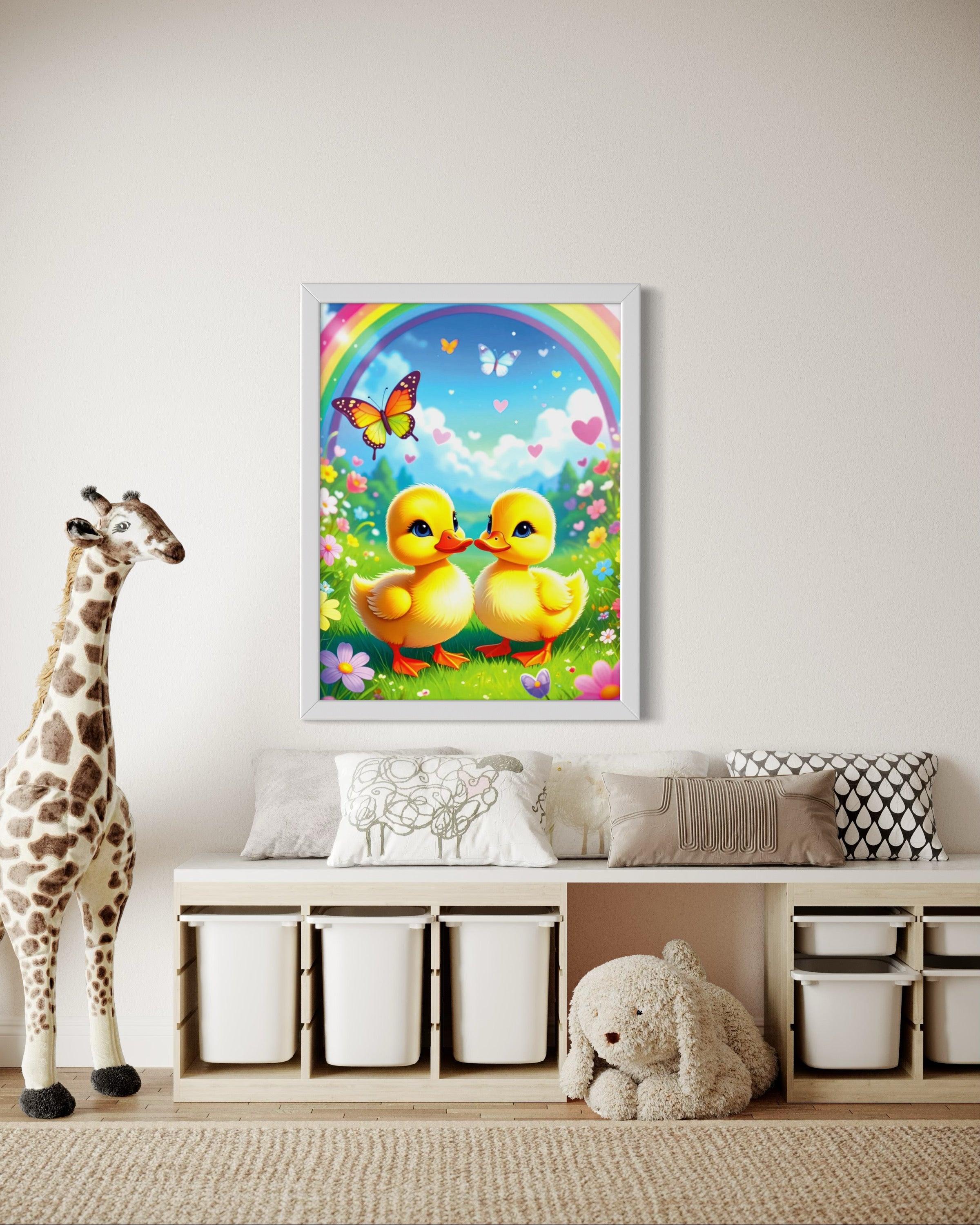 Rainbow and Ducklings Museum Print