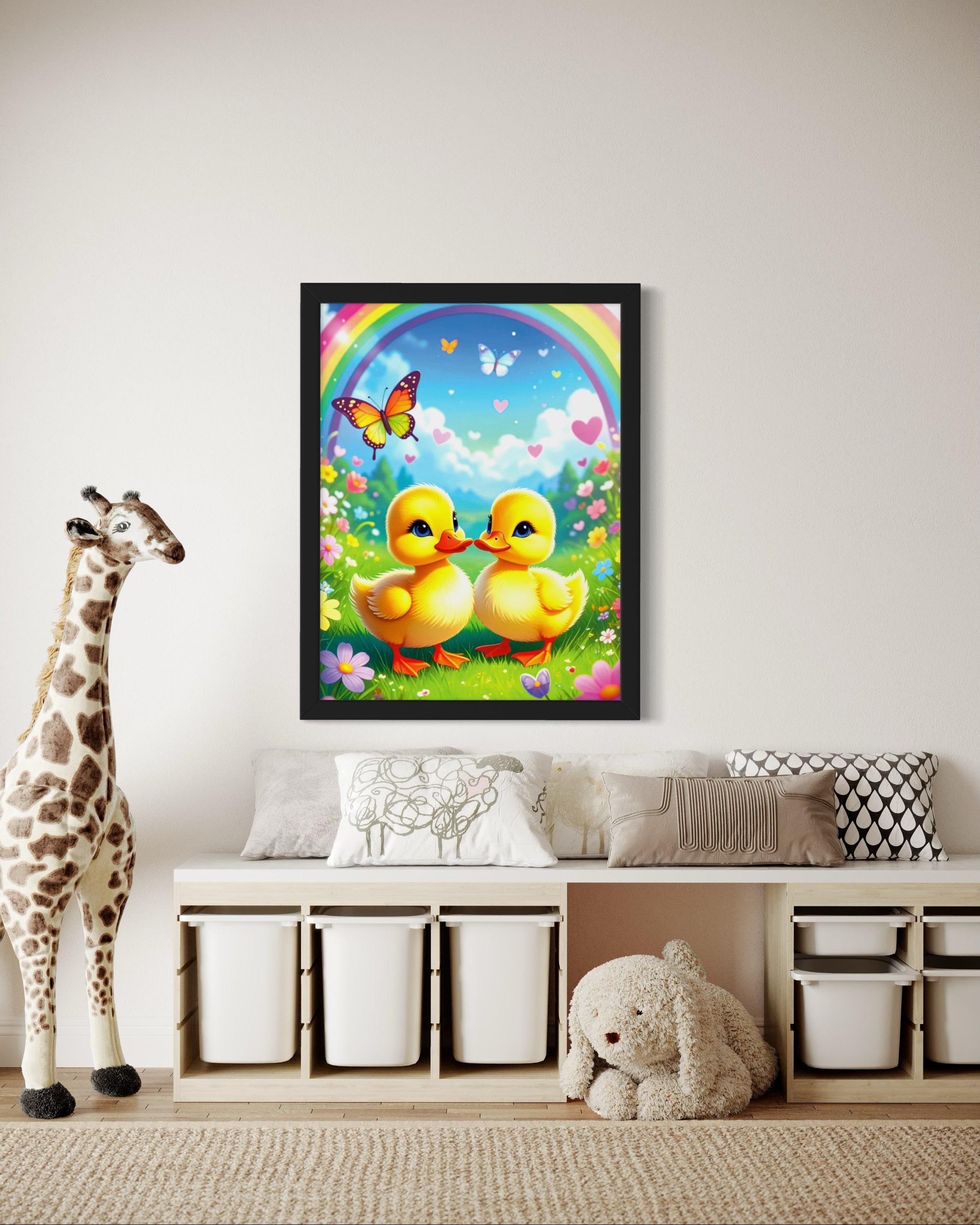 Rainbow and Ducklings Museum Print