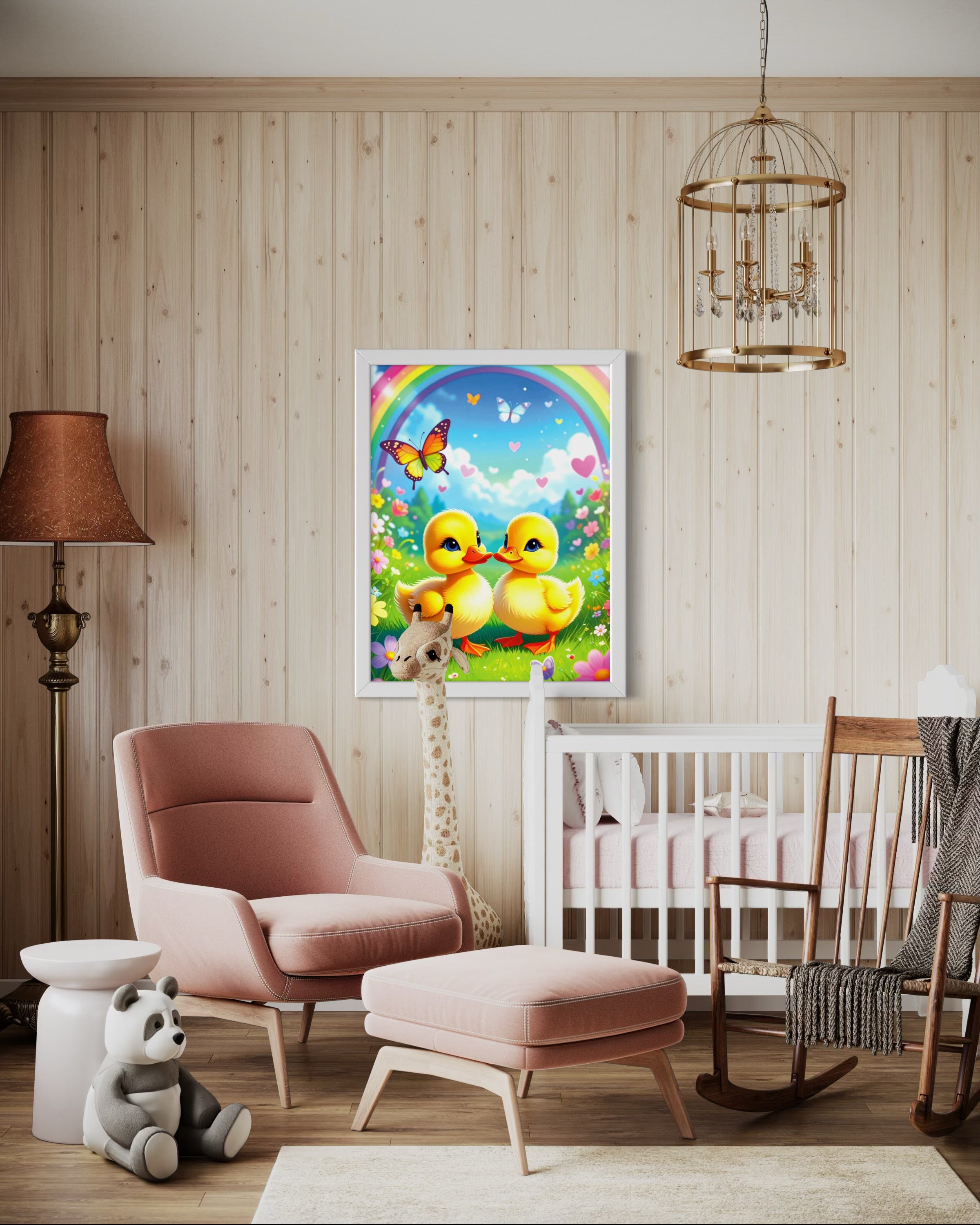 Rainbow and Ducklings Museum Print