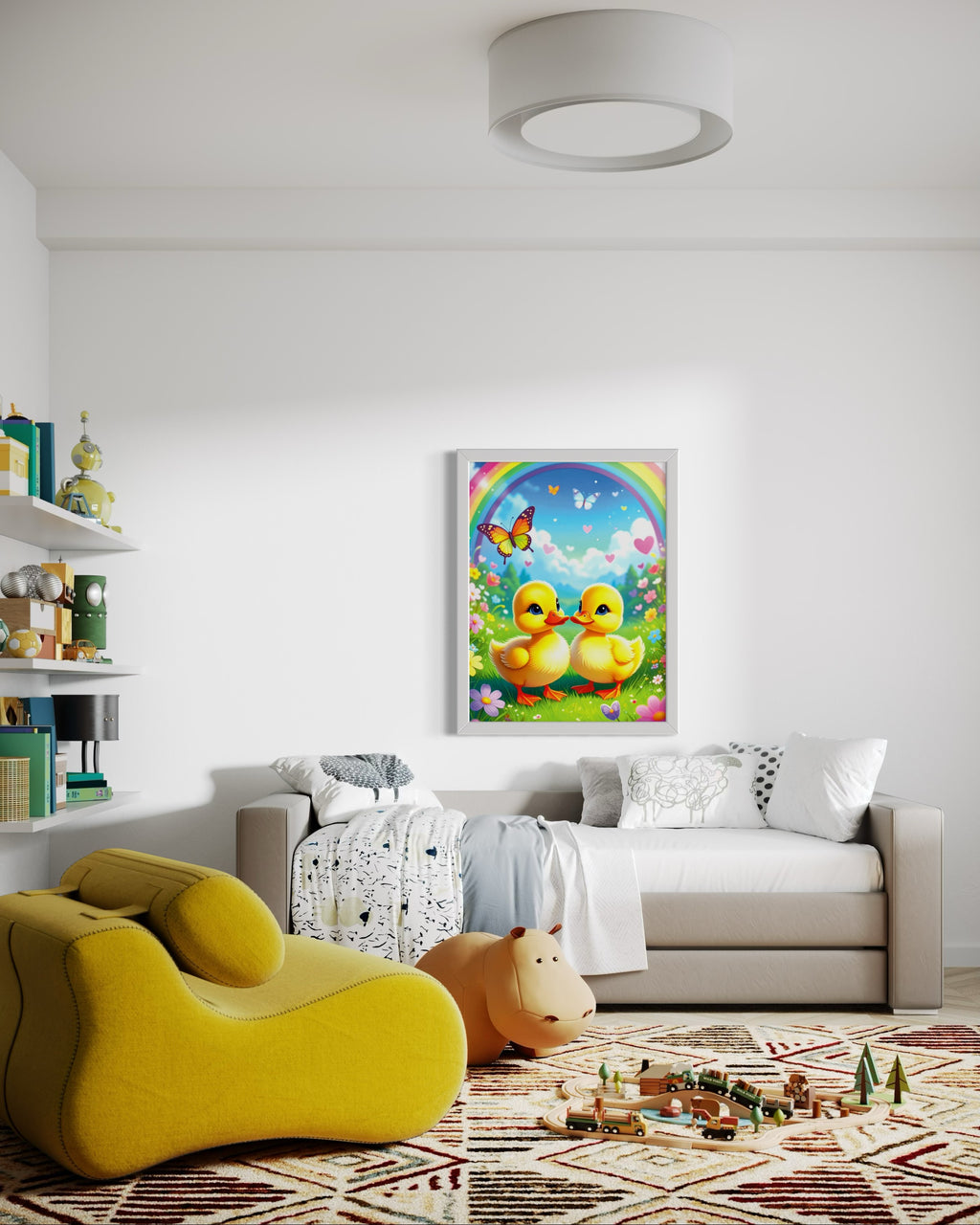 Rainbow and Ducklings Museum Print