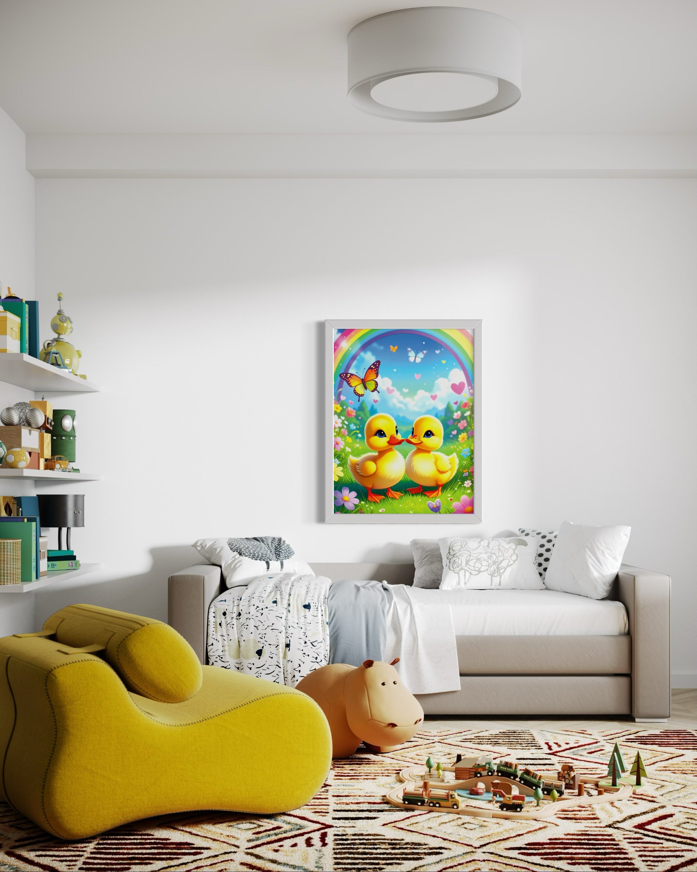 Rainbow and Ducklings Museum Print