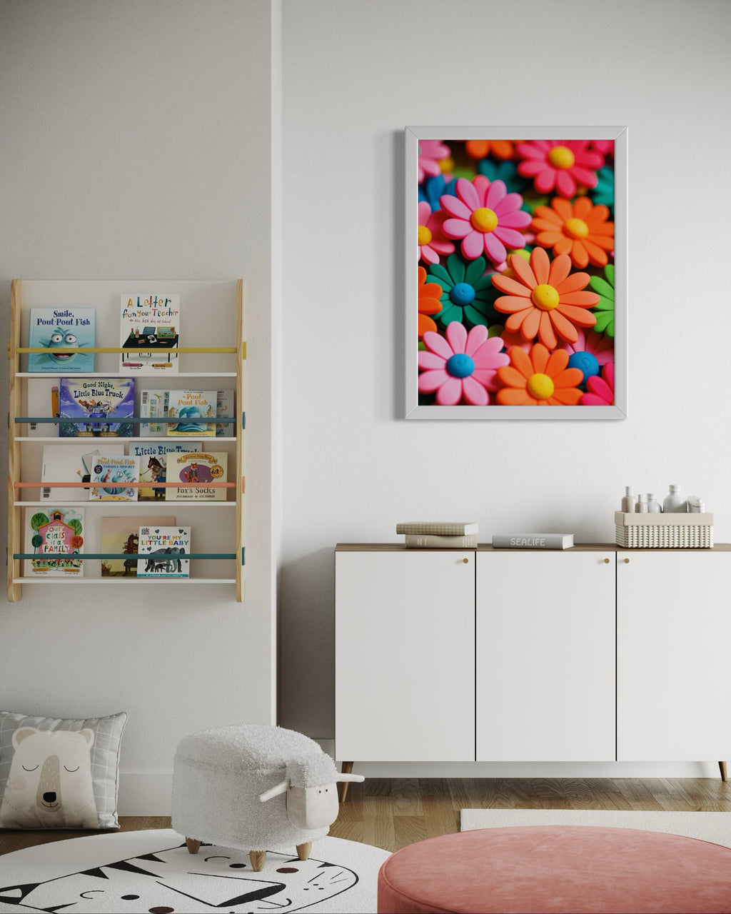 60's Clay Floral Print Museum Print