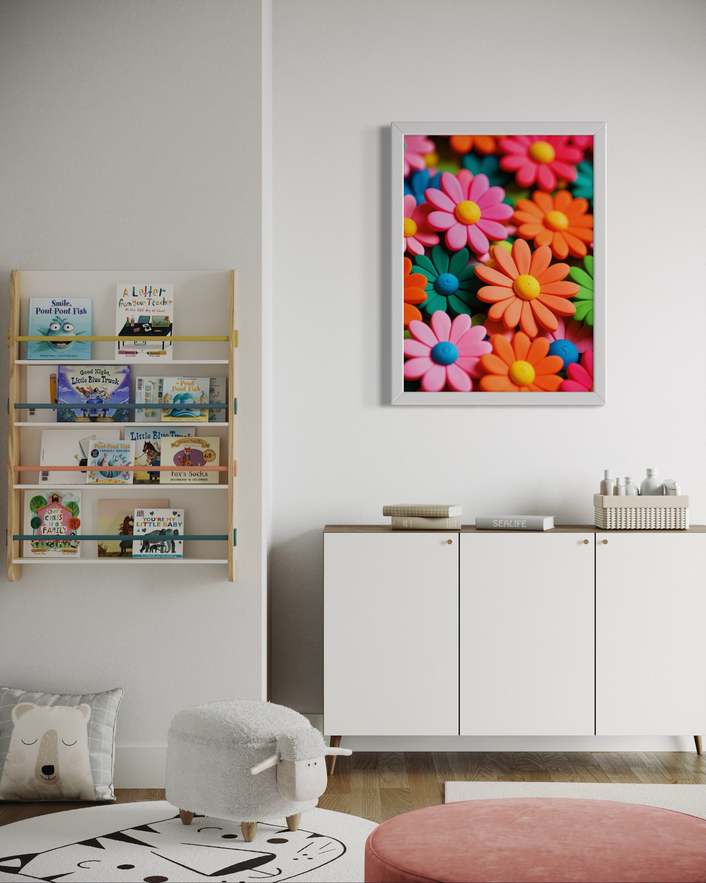 60's Clay Floral Print Museum Print