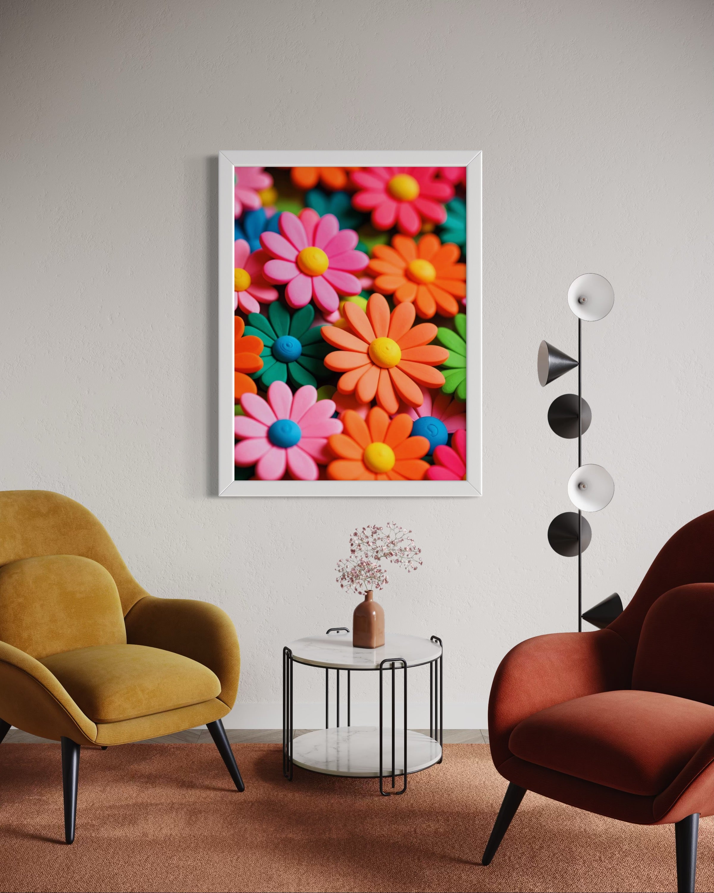 60's Clay Floral Print Museum Print