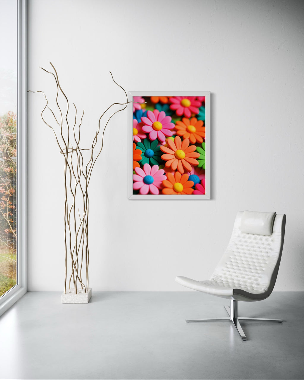 60's Clay Floral Print Museum Print