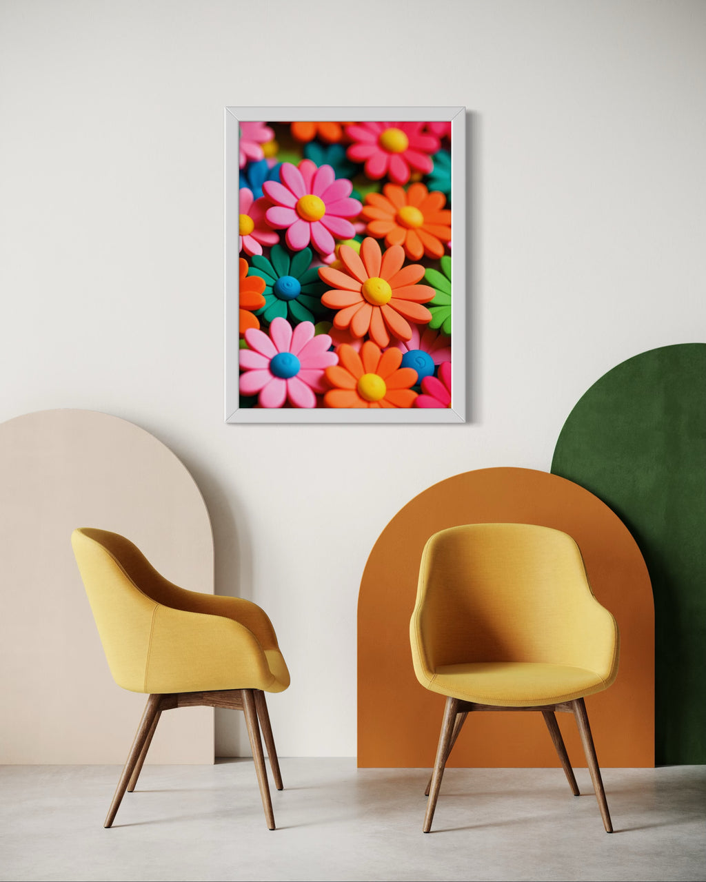 60's Clay Floral Print Museum Print