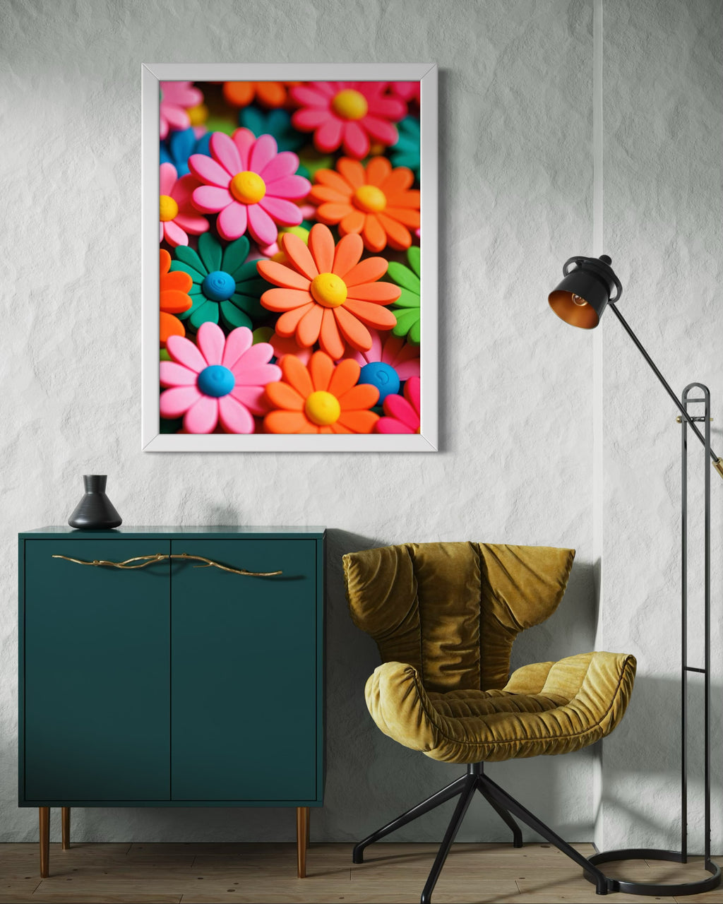60's Clay Floral Print Museum Print